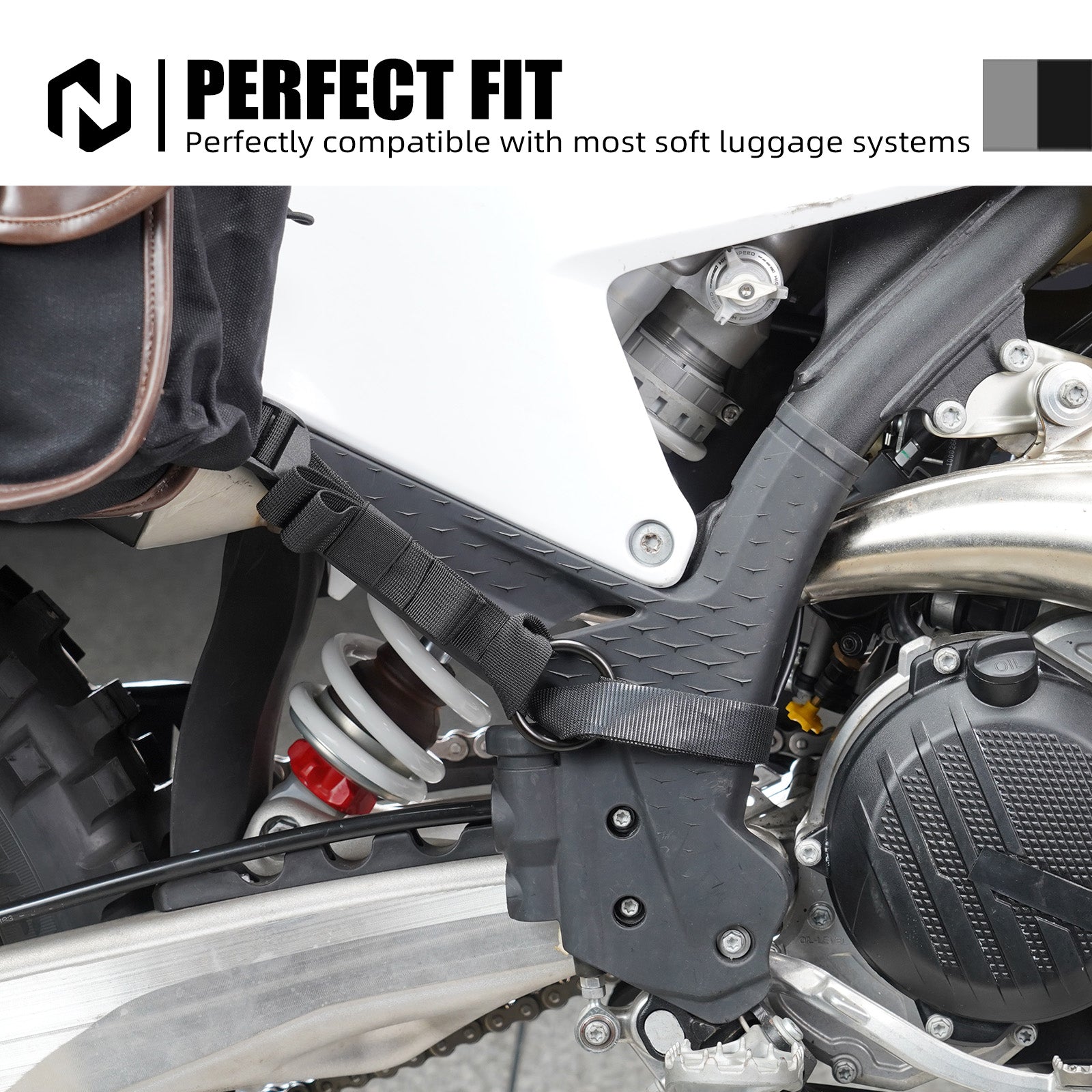 Motorcycle Universal Off-Road Soft Bag Tie Down Straps Retention Rings