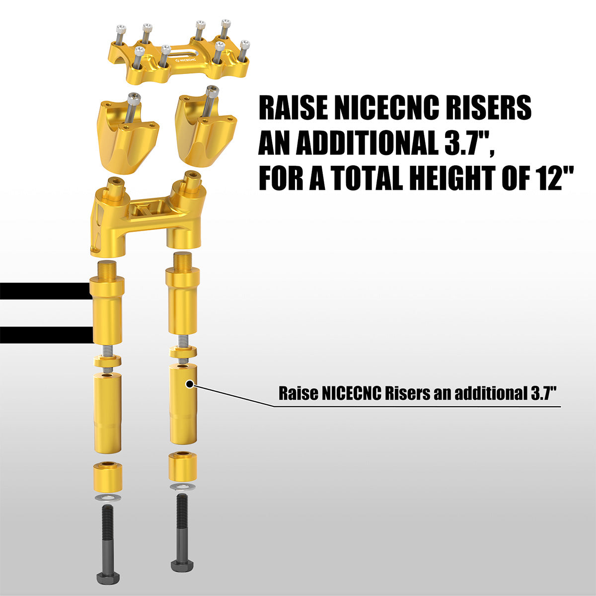 Modular Kickback Handlebar Riser For Harley Dyna Fat Street Bob Low Rider Super Glide