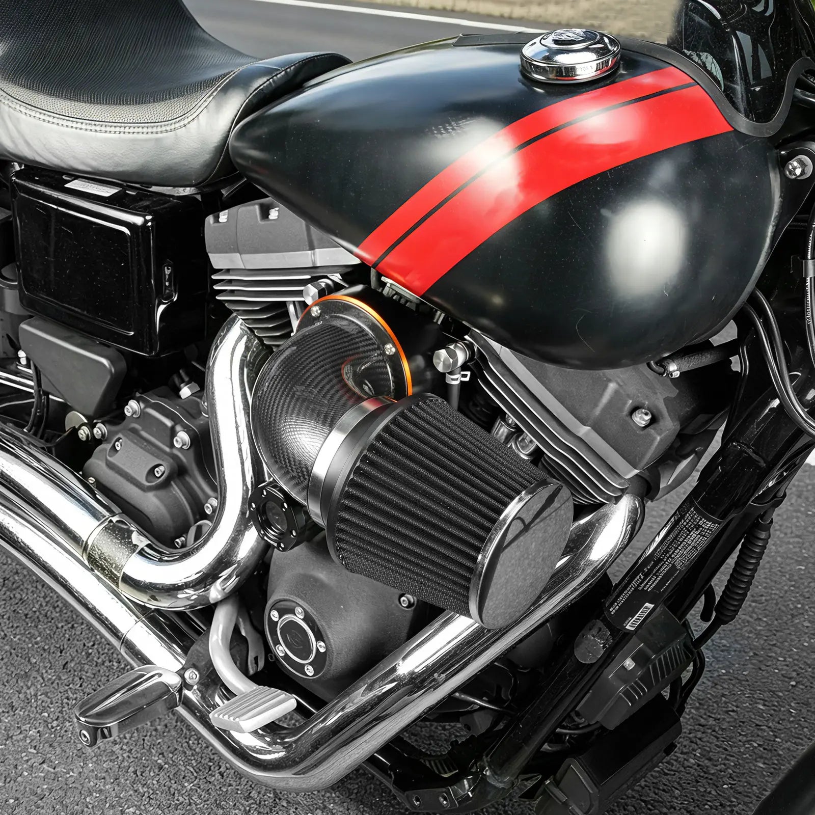 High-Flow Air Cleaner w/External Breather Kit For Harley Twin Cam Engine 2001-2016