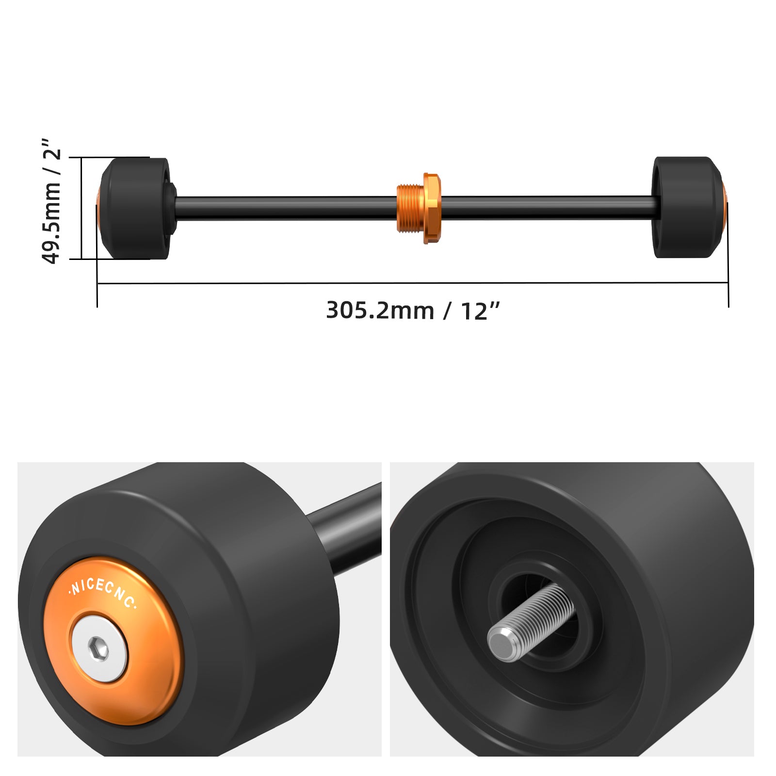 Front Axle Slider Crash Bung Kit For KTM 125/250/390 Duke 2024 RC 390 2022-2023