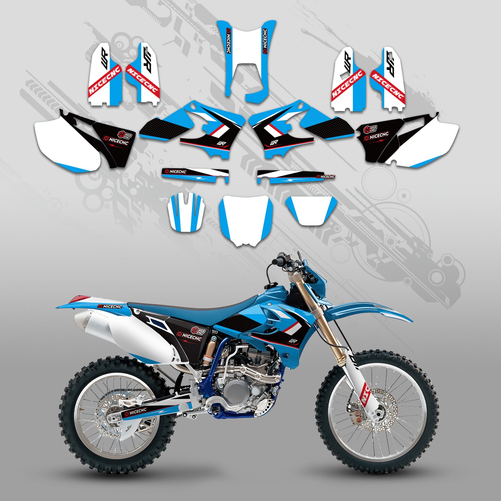 Motorcycle Full Graphics Decals Stickers Kit For YAMAHA WR250F WR450F 2005-2006