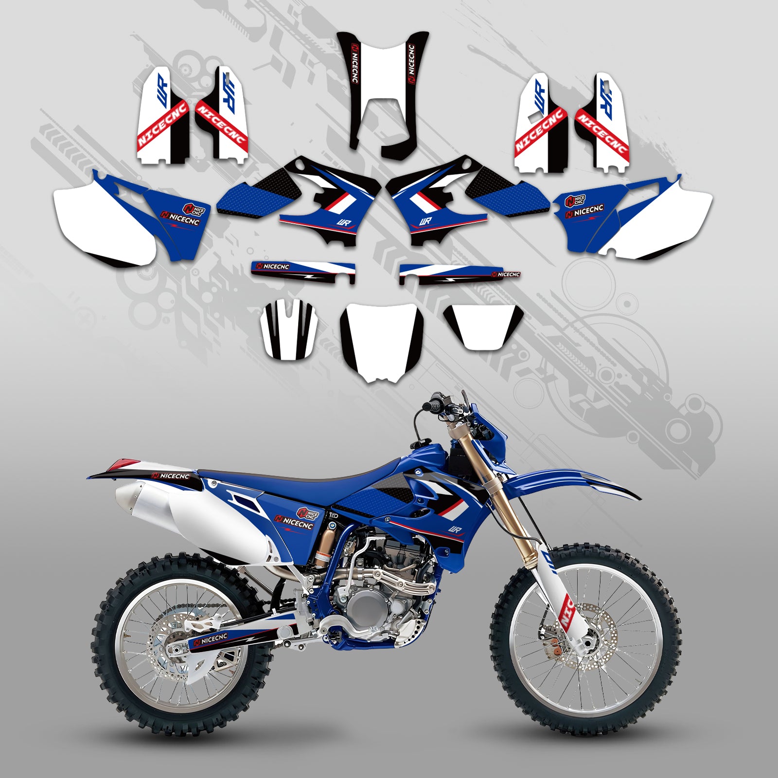 Motorcycle Full Graphics Decals Stickers Kit For YAMAHA WR250F WR450F 2005-2006