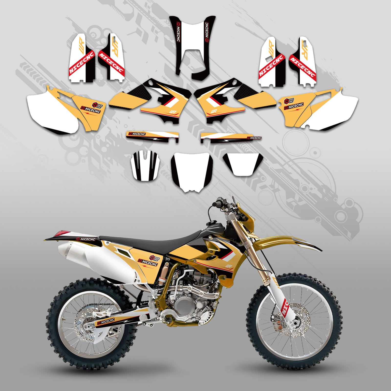 Motorcycle Full Graphics Decals Stickers Kit For YAMAHA WR250F WR450F 2005-2006