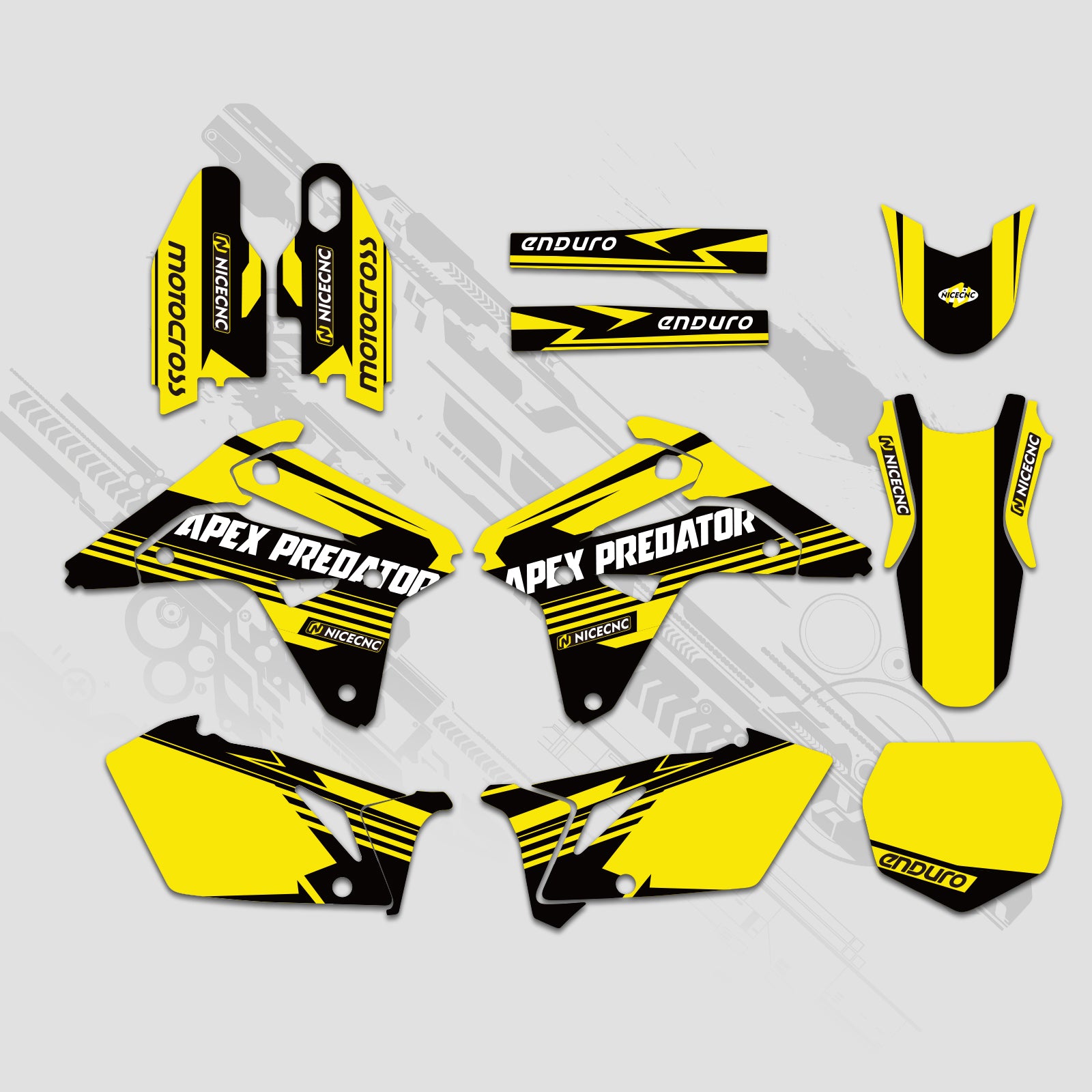 Full Graphics Decals Stickers Kit For SUZUKI RMZ450 2007