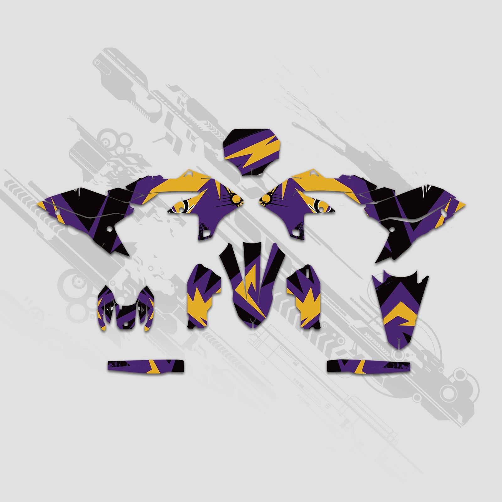 Motorcycle Full Graphics Decals Stickers Kit For Yamaha YZ250F YZ450F 2023-2024