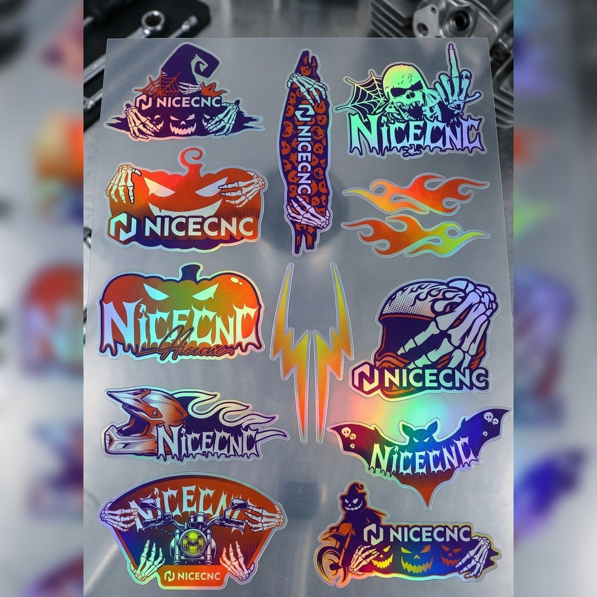 NICECNC Motorcycle PVC Holo Stickers