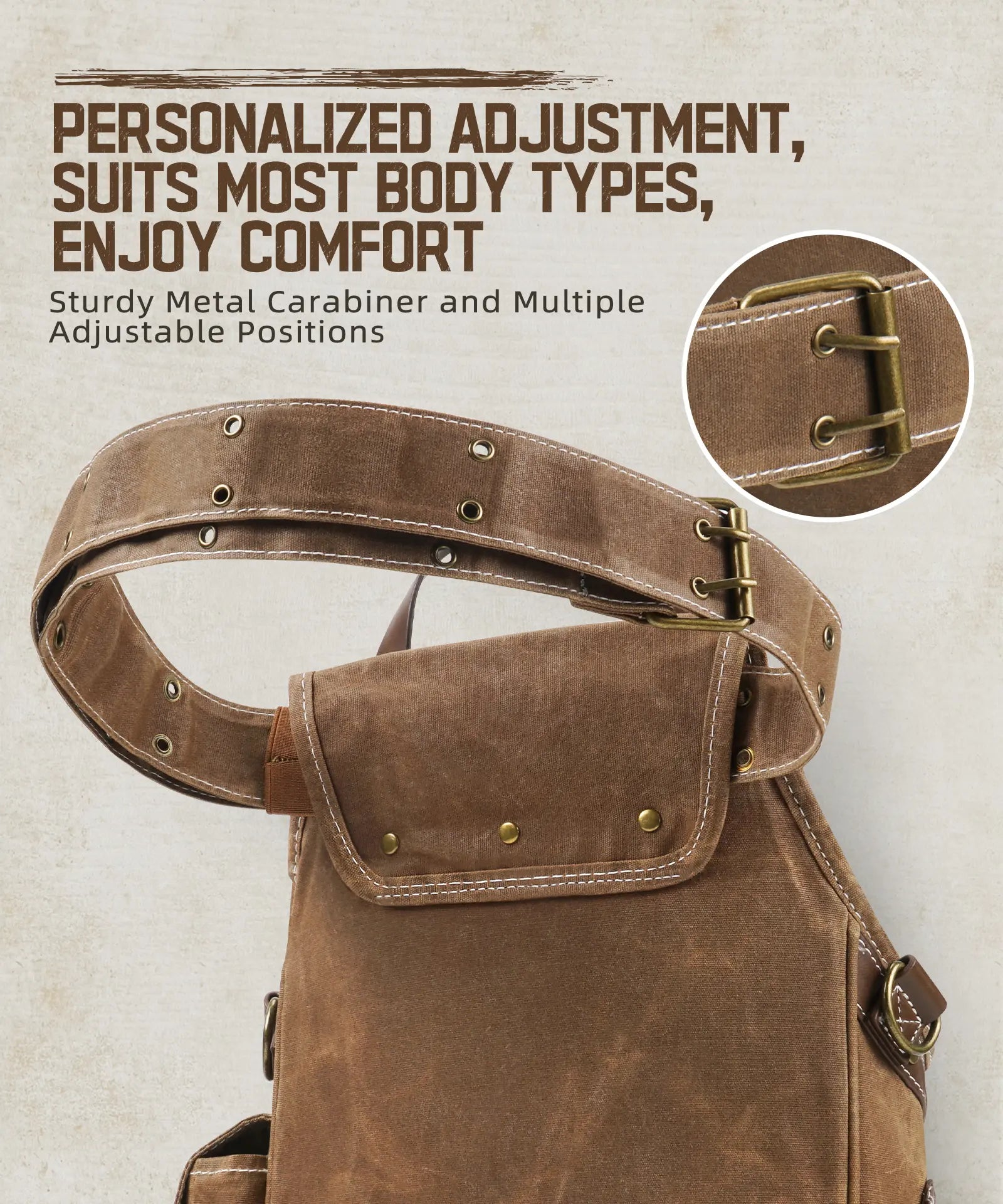 11-Pocket Tool Belt Pouch with Hammer Loop & Tape Clip For Electrician & Carpenter