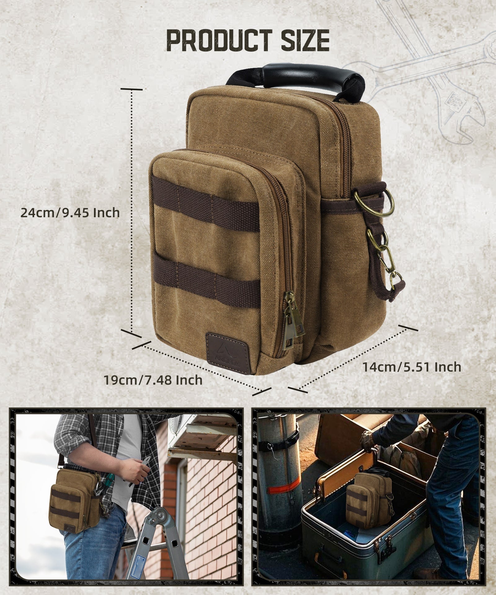 Edc Pocket Organizer with Shoulder Strap, Utility Edc Pouch, Electrician Tool Pouch for Fluke 117/116/115/114