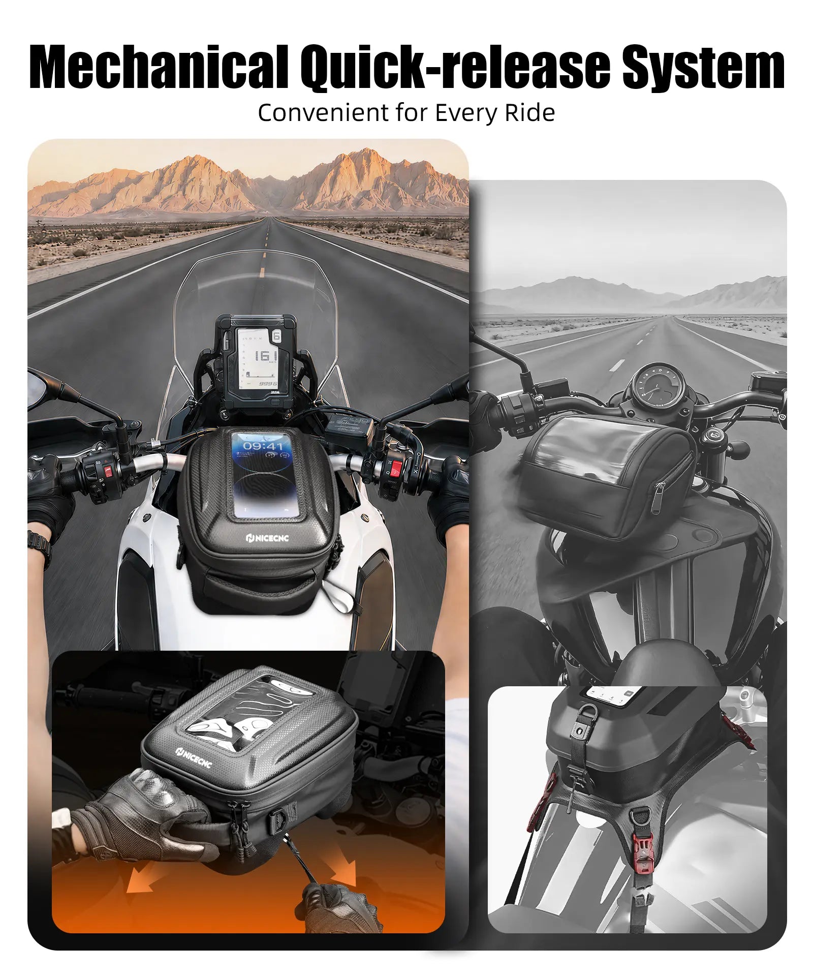 Quick-Release Tank Bag Push-Pull Lock System For Yamaha Tenere 700 2019-2024
