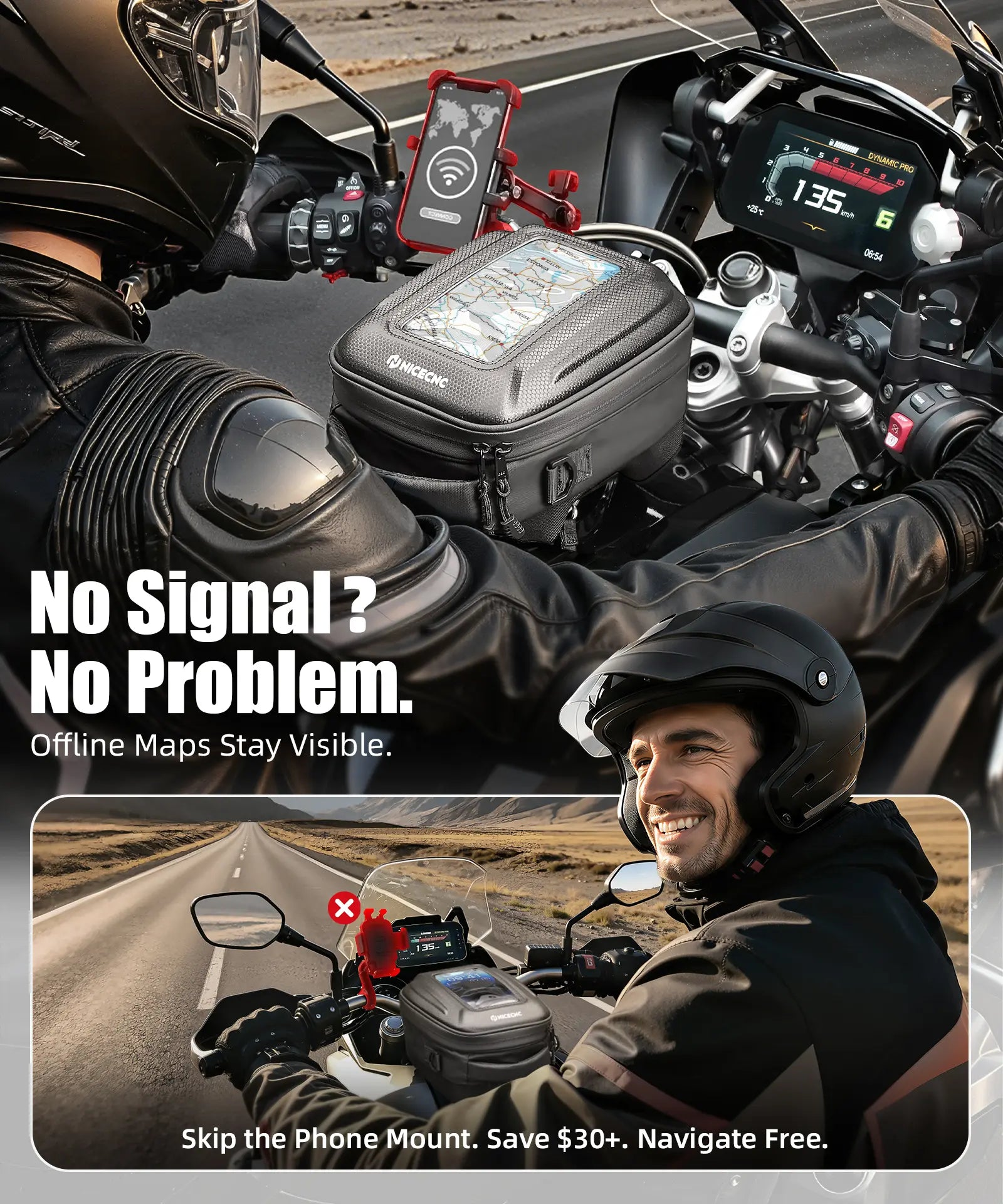 Quick-Release Motorcycle Tank Bag For BMW R 1250 GS Push-Pull Lock System Waterproof