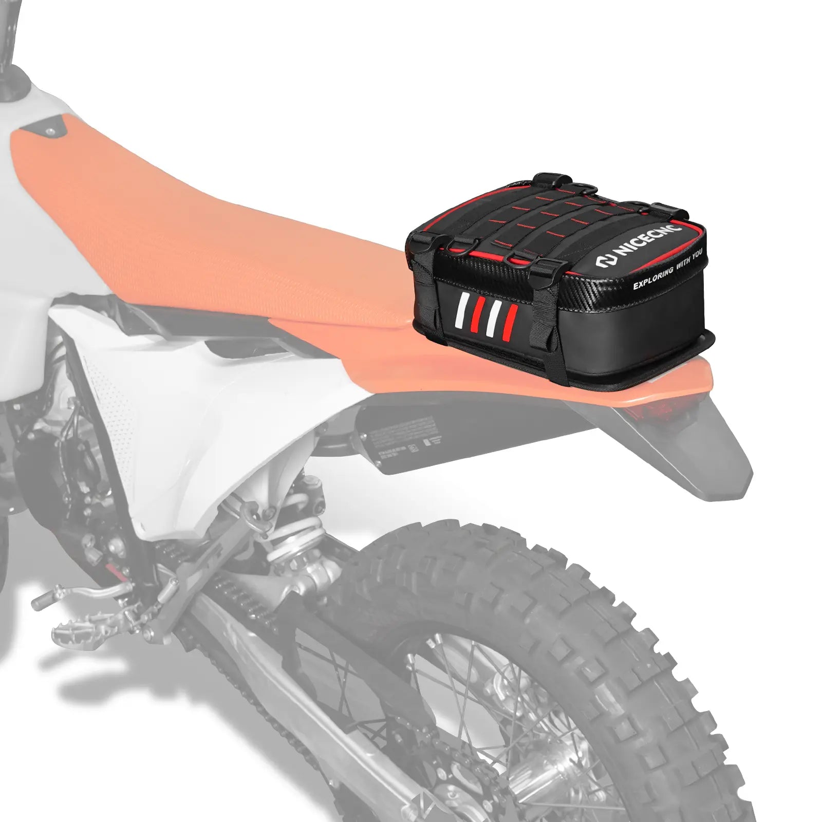 Universal Motorcycle Rear Fender Bag with Tool Roll Bag For Dirt Bike Adventure Off-road Riding