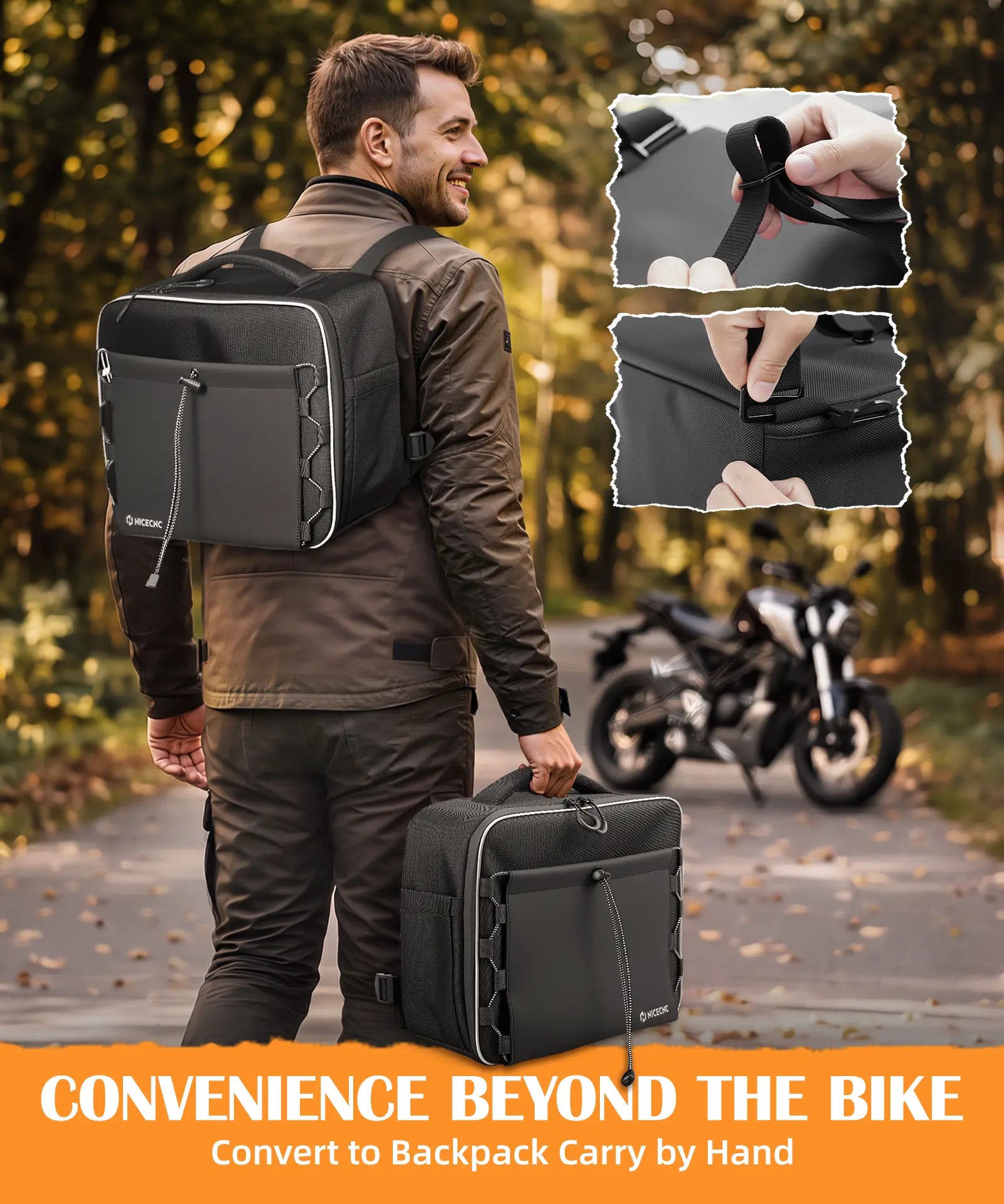 Motorcycle Rear Seat 30L Panniers Side Luggage Throw Over Saddle Bags
