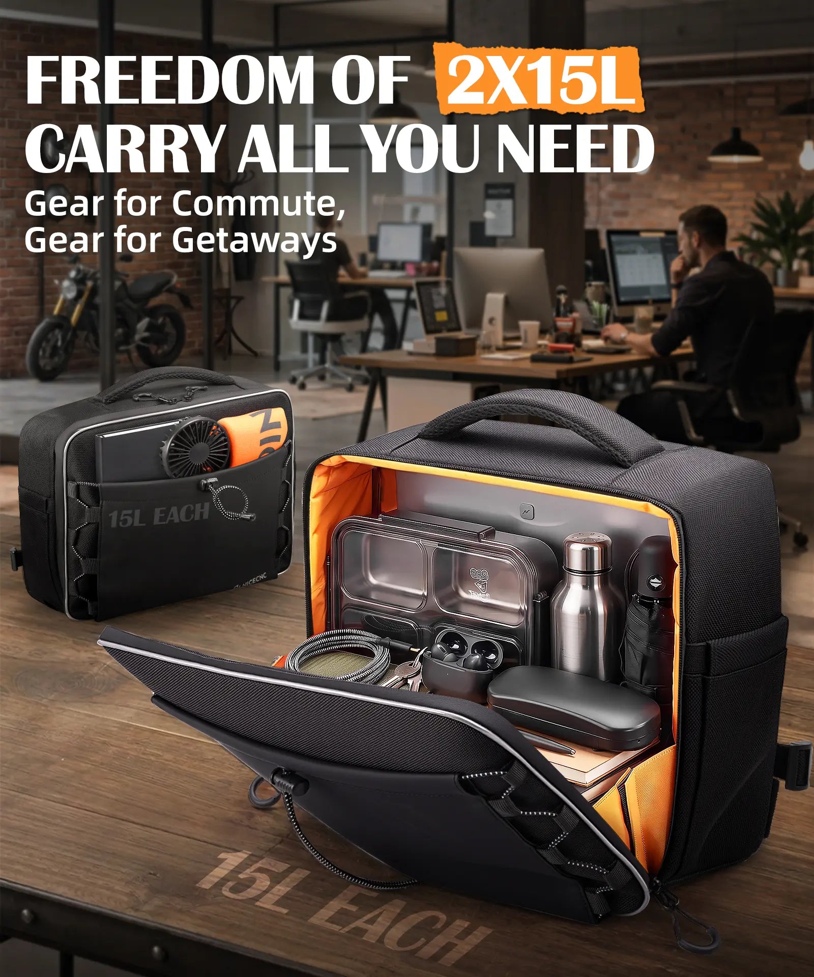 Motorcycle Rear Seat 30L Panniers Side Luggage Throw Over Saddle Bags