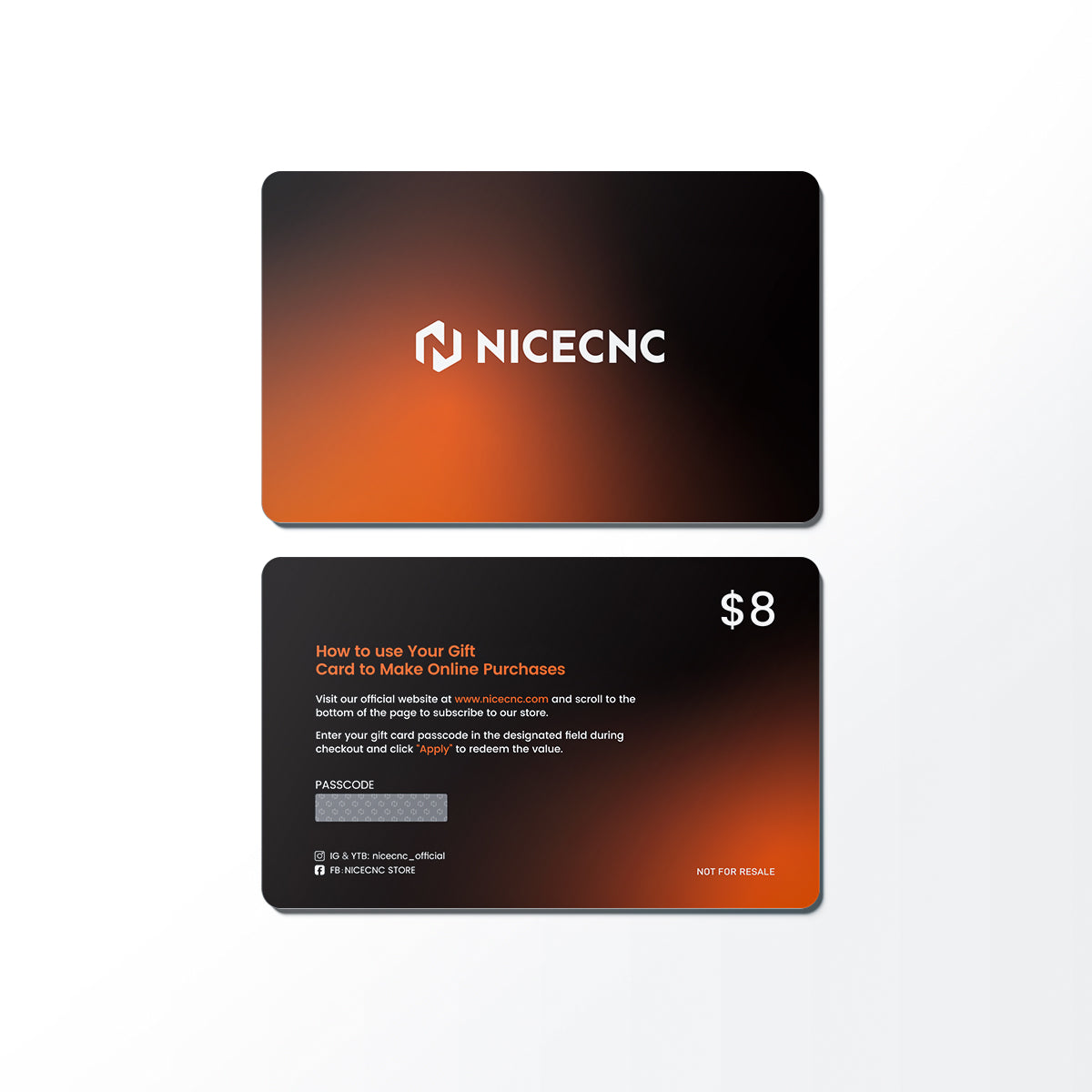 NICECNC $8 Gift Card | Members' Day Exclusive Reward