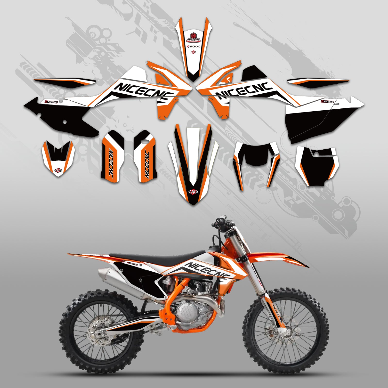 Motorcycle Full Graphics Decals Stickers Kit For KTM SX SXF 125-450 2016-2018
