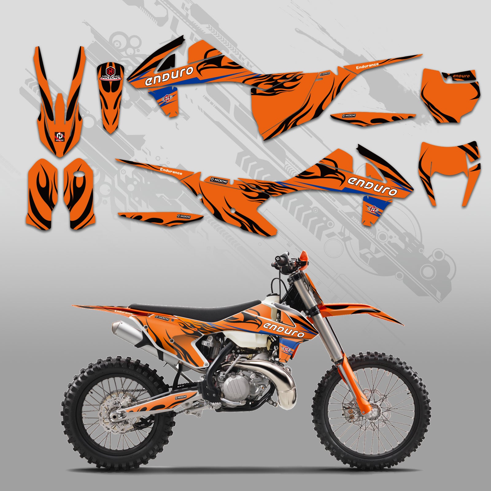 Motorcycle Full Graphics Decals Stickers Kit For KTM EXC/XC/XCF 2017-2019
