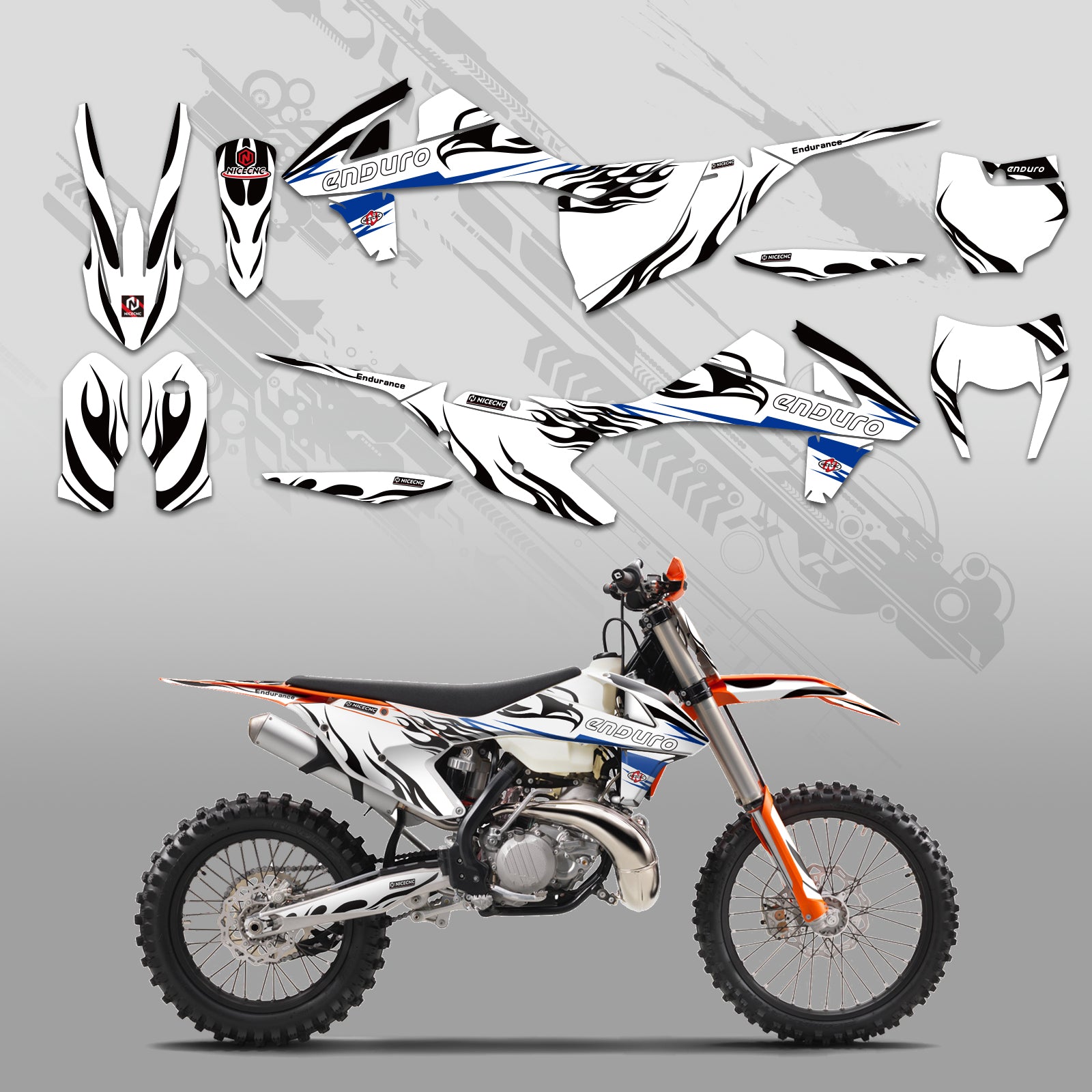 Off-Road Bike Full Graphics Decals Stickers Kit For KTM EXC/XC/XCF 2017-2019