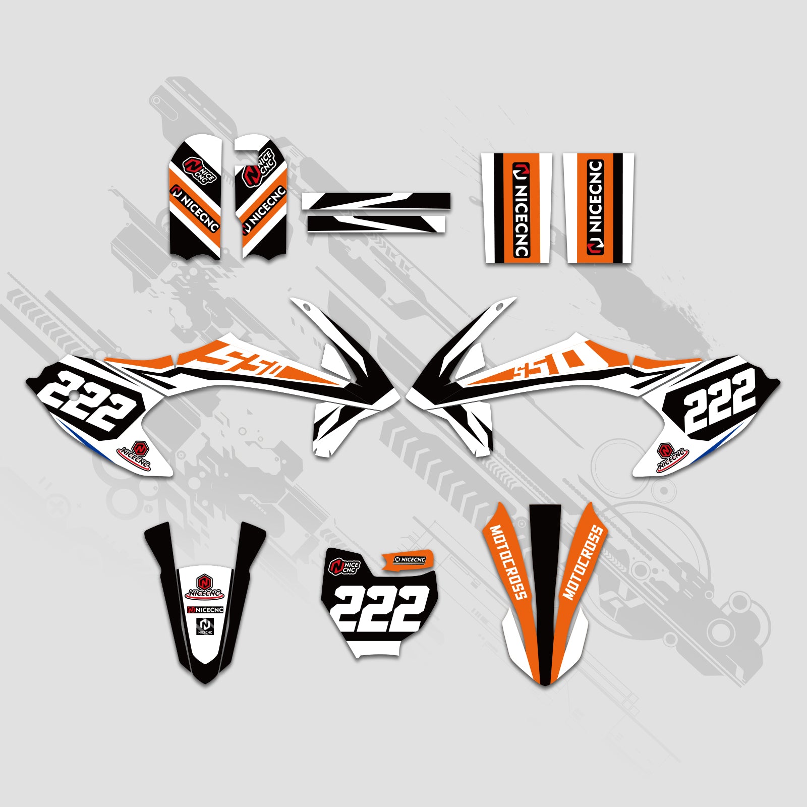 Motorcycle Full Graphics Decals Stickers Kit For KTM SX50 2016-2022