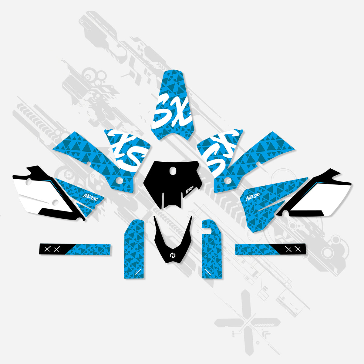 Motorcycle Full Graphics Decals Stickers Set For KTM SX 2003-2004