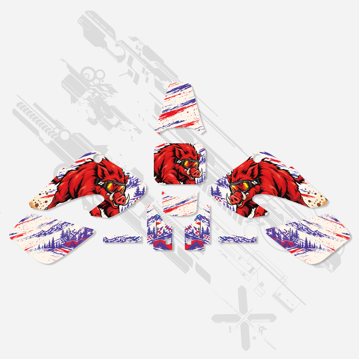 Motorcycle Full Graphics Decals Stickers Set For HONDA XR50 2000-2003