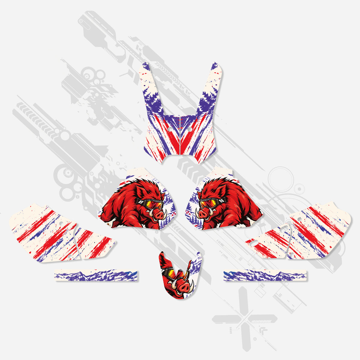 Motorcycle Full Graphics Decals Stickers Set For HONDA XR250/XR400 1996-2004