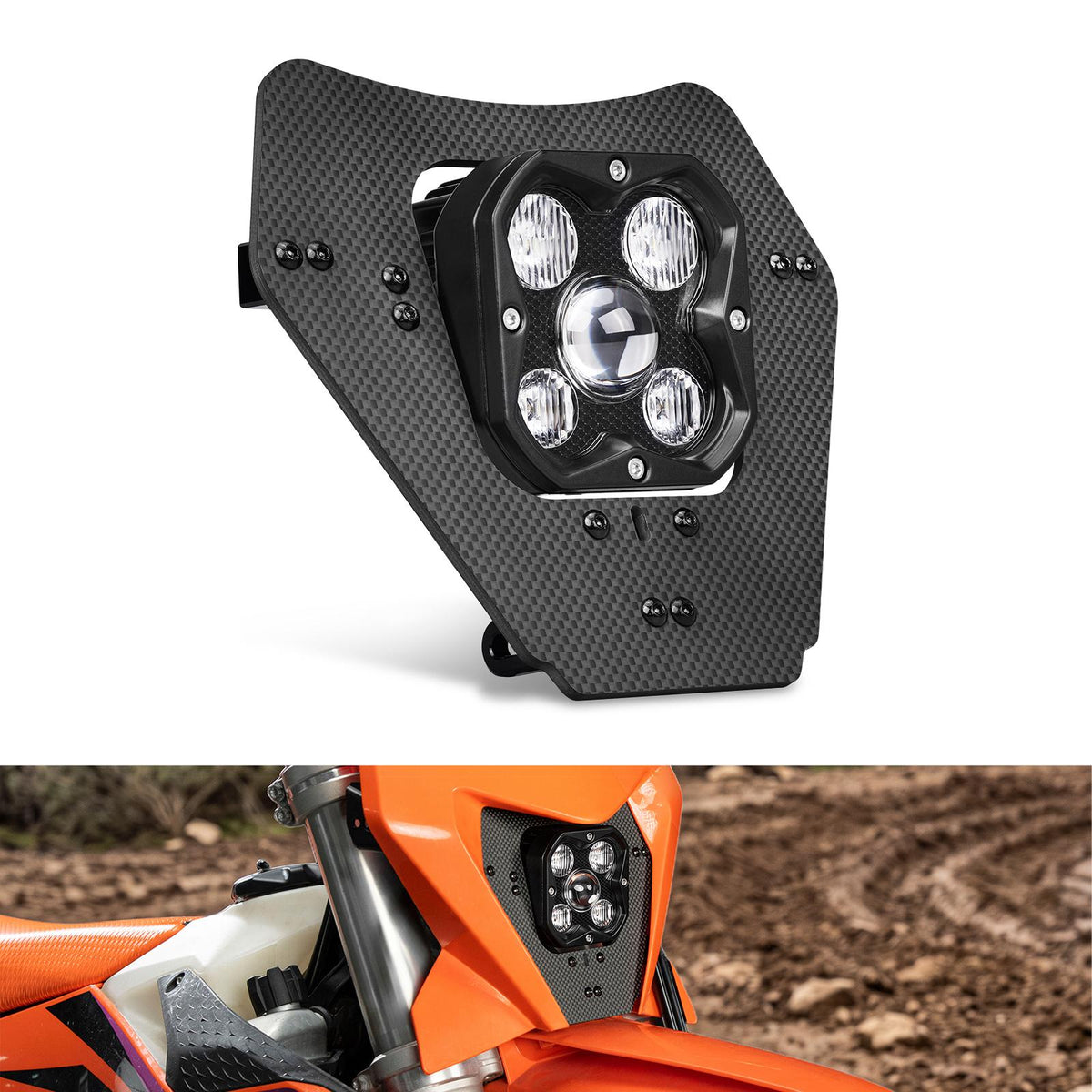 LED Lamp Headlight Kit Plug & Play For KTM 350 500 EXC-F 2024-2027