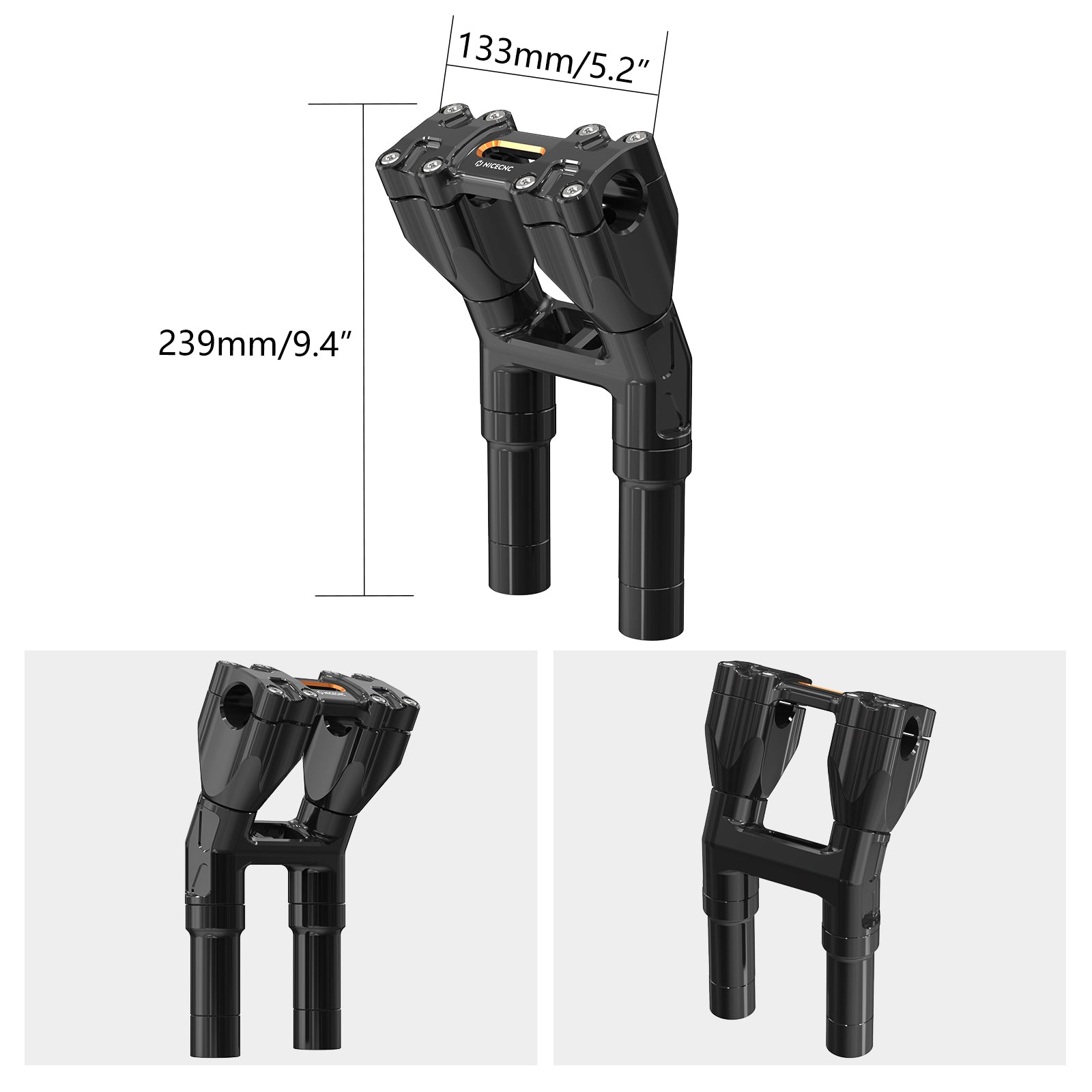 Handlebar Risers + Gauge Relocation Bracket Kit For Harley Road Glide FLTRX 2015-2023