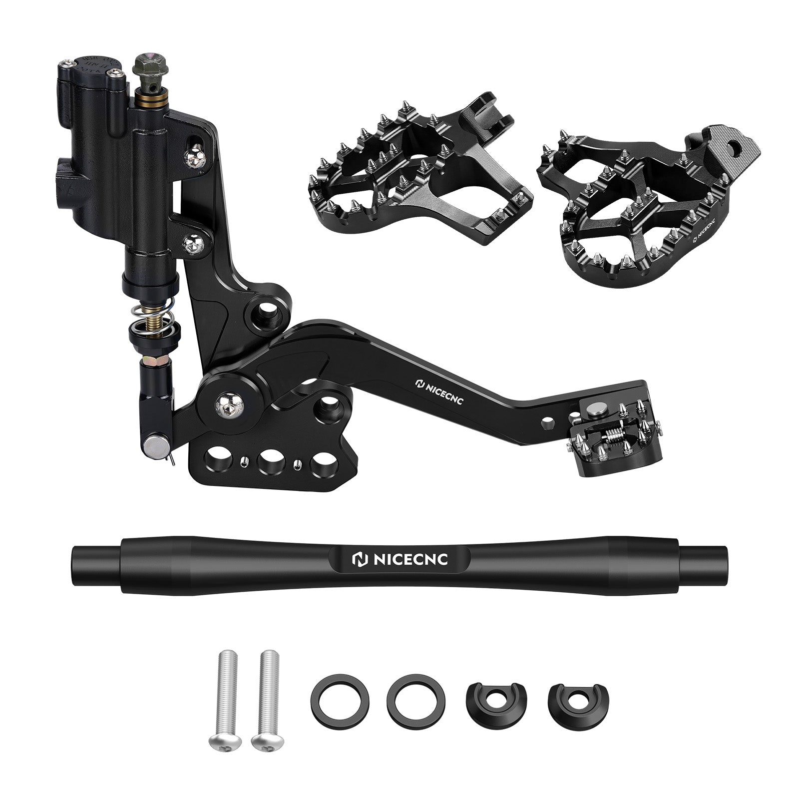 Hydraulic Rear Foot Brake + Extender Footrest + Support Brace For Surron Light Bee X S