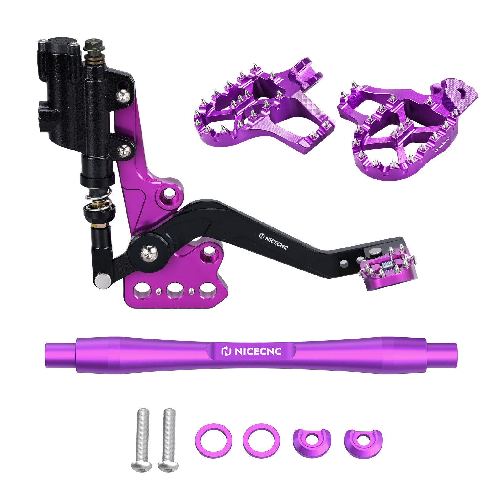 Hydraulic Rear Foot Brake + Extender Footrest + Support Brace For Surron Light Bee X S