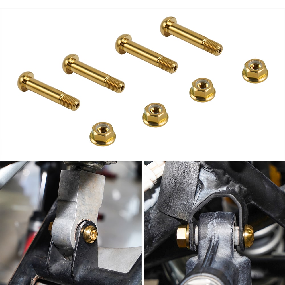 NICECNC 4 pernos de choque con 4 tuercas de bloqueo compatibles con Yamaha Raptor 700 2006-2011 2013-2020,700R 2012 2016-2020,YFZ450 2006-2009 2012-2013,GRIZZLY 125 2012-2013,VER MONTAJE!