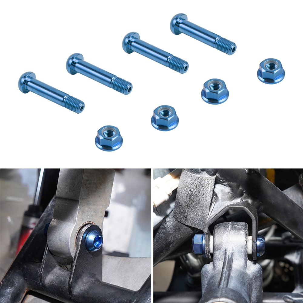 NICECNC 4 pernos de choque con 4 tuercas de bloqueo compatibles con Yamaha Raptor 700 2006-2011 2013-2020,700R 2012 2016-2020,YFZ450 2006-2009 2012-2013,GRIZZLY 125 2012-2013,VER MONTAJE!