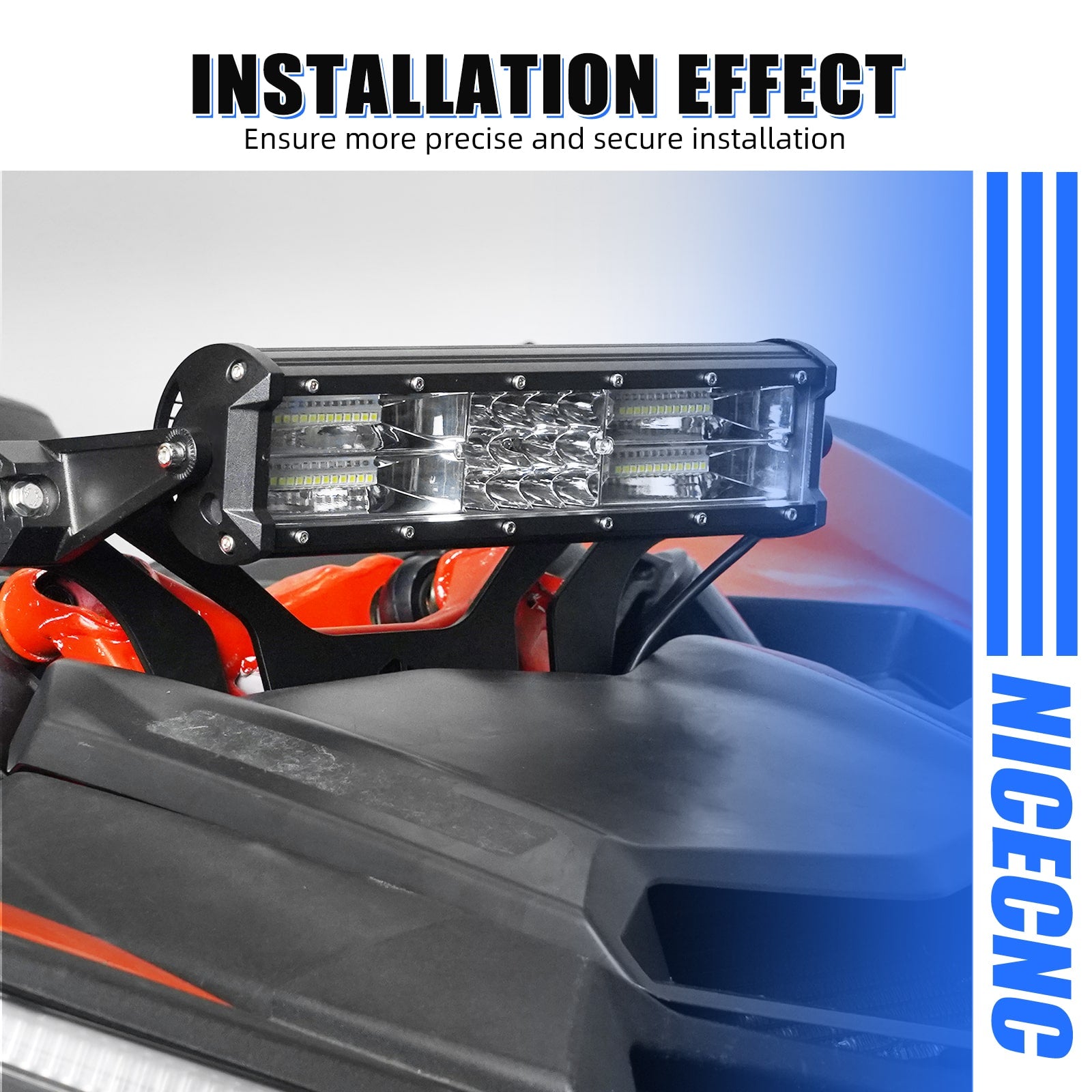 UTV 40W Shock Tower Mount LED Light Bar w/Bracket For Can-Am X3 2017-2023