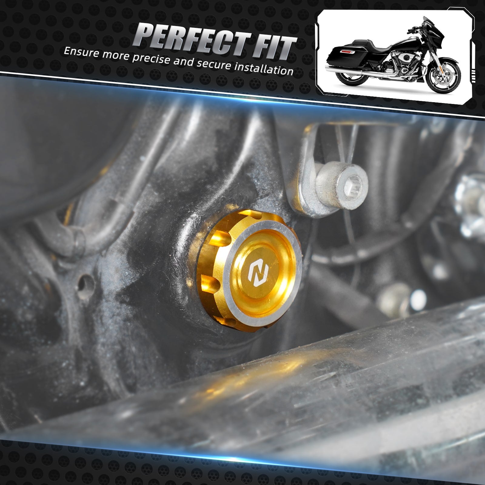 Frame Hole Plugs Covers Caps For Harley Road King Electra Street Glide Ultra Limited