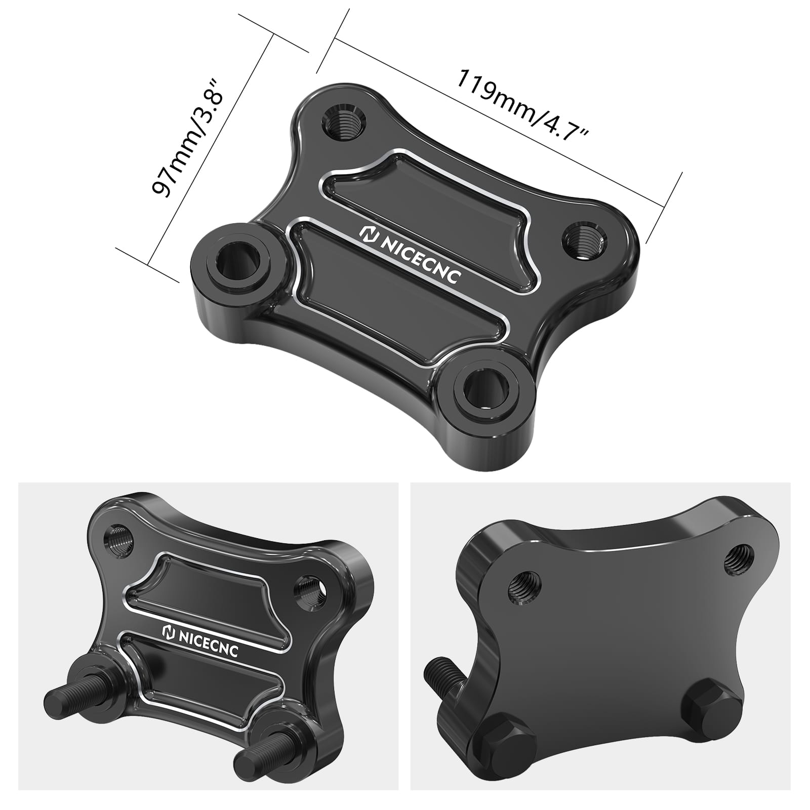Handlebar Riser Pull Back Adapter Plate For Harley Electra Tri Street Glide Ultra Limited
