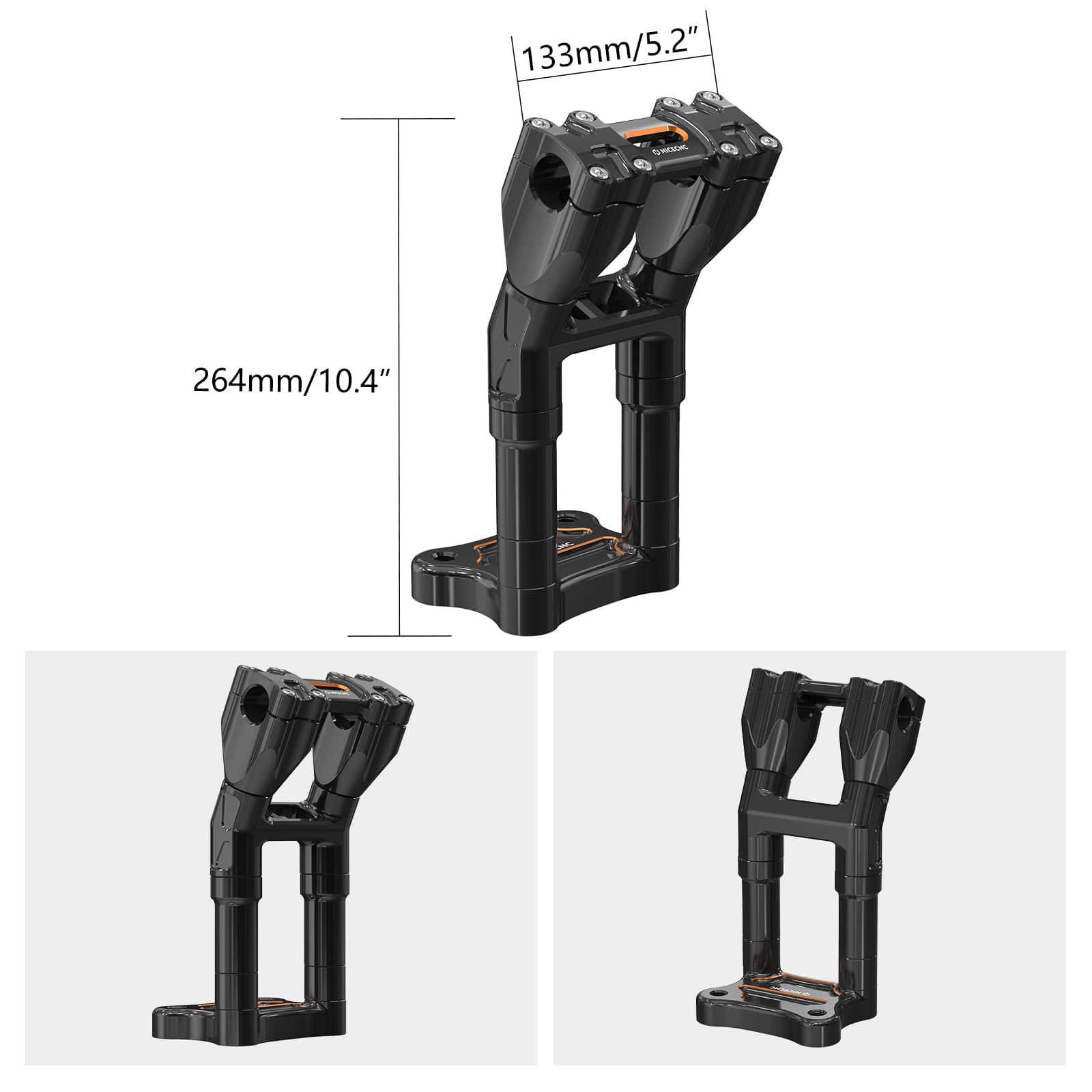 Modular Kickback Isolated Risers For Harley Tri Electra Street Glide 1" Handlebar