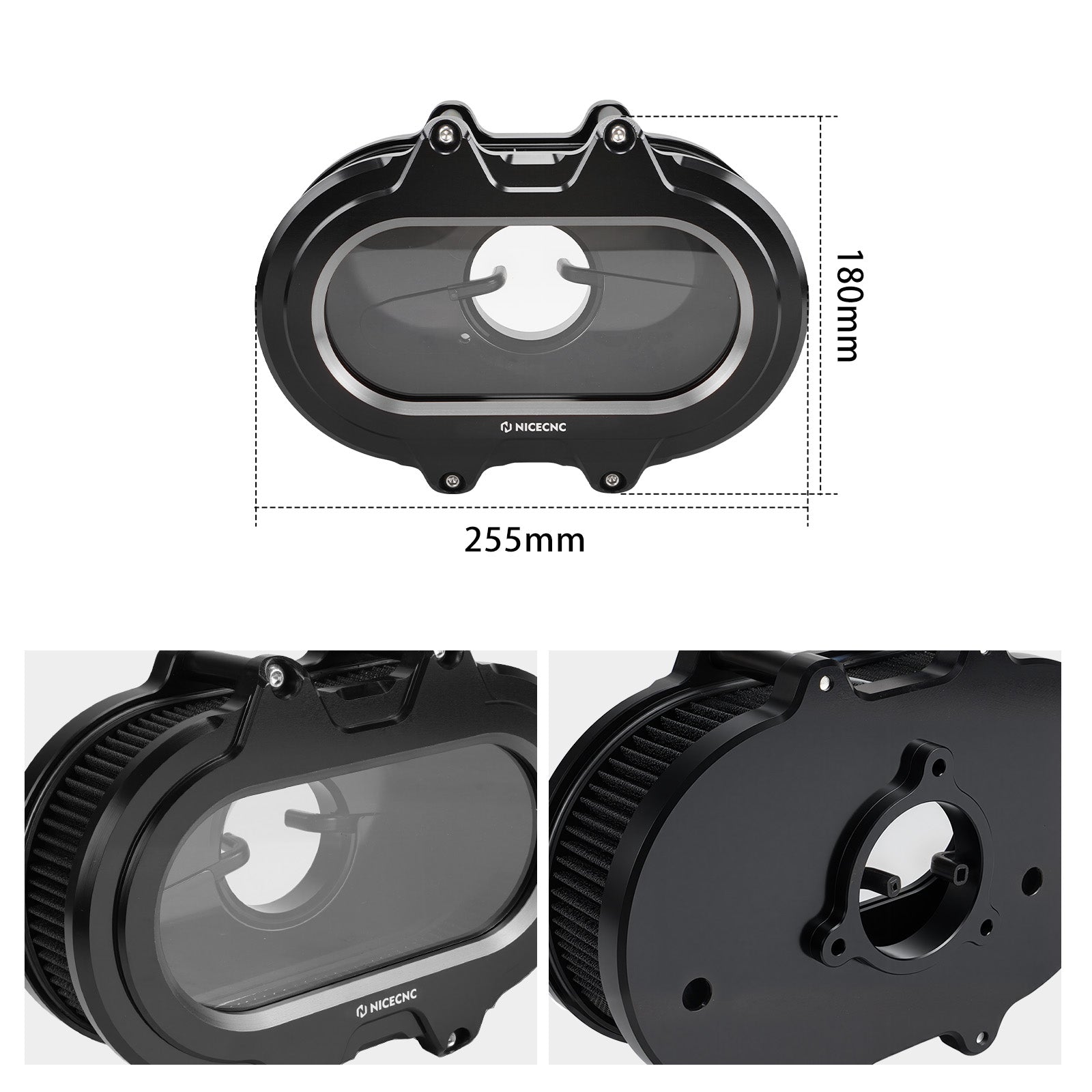 M8 Full Clear Air Cleaner Kit For Harley Softail Standard Slim Fat Boy Street Bob Low Rider