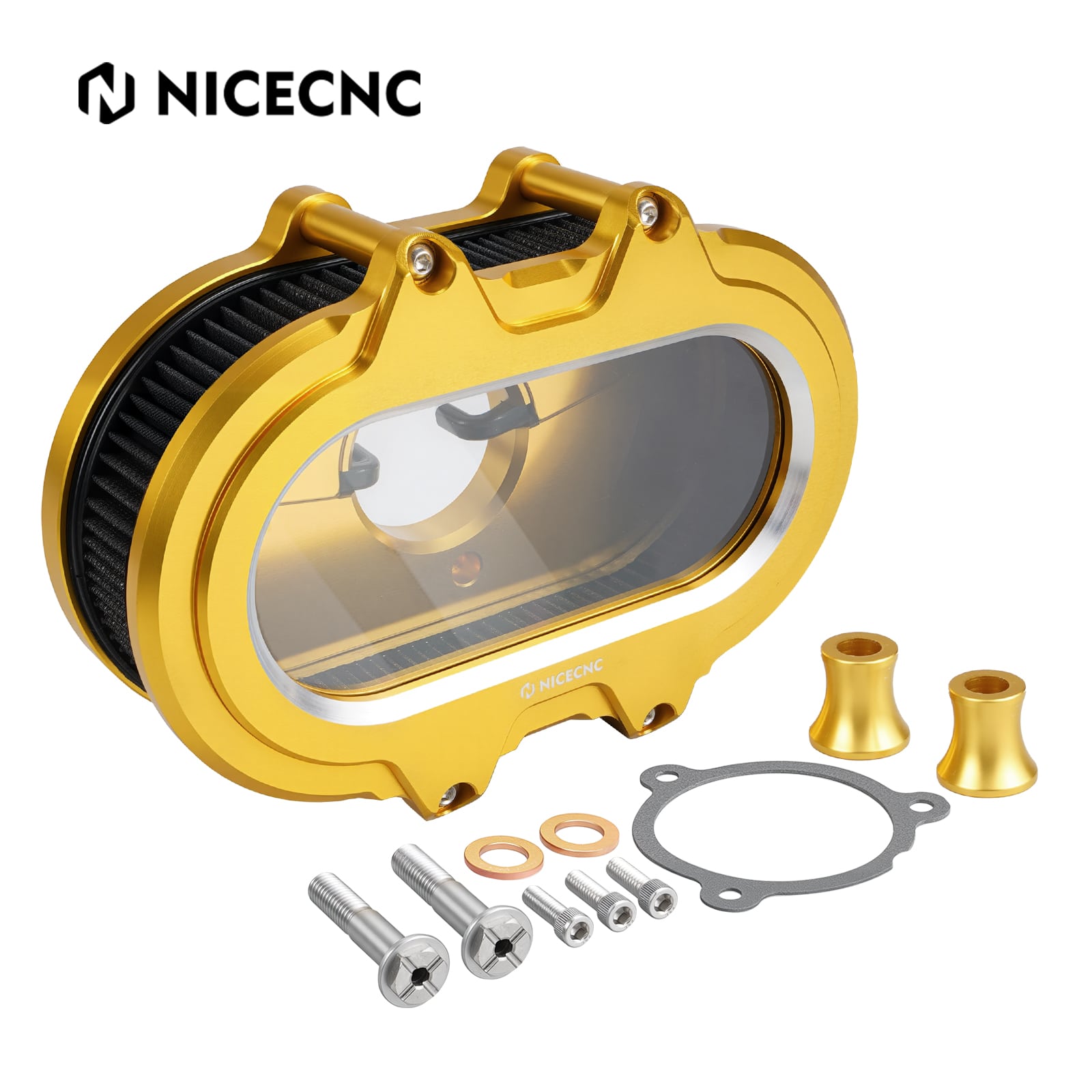 M8 Full Clear Air Cleaner Kit For Harley Softail Standard Slim Fat Boy Street Bob Low Rider