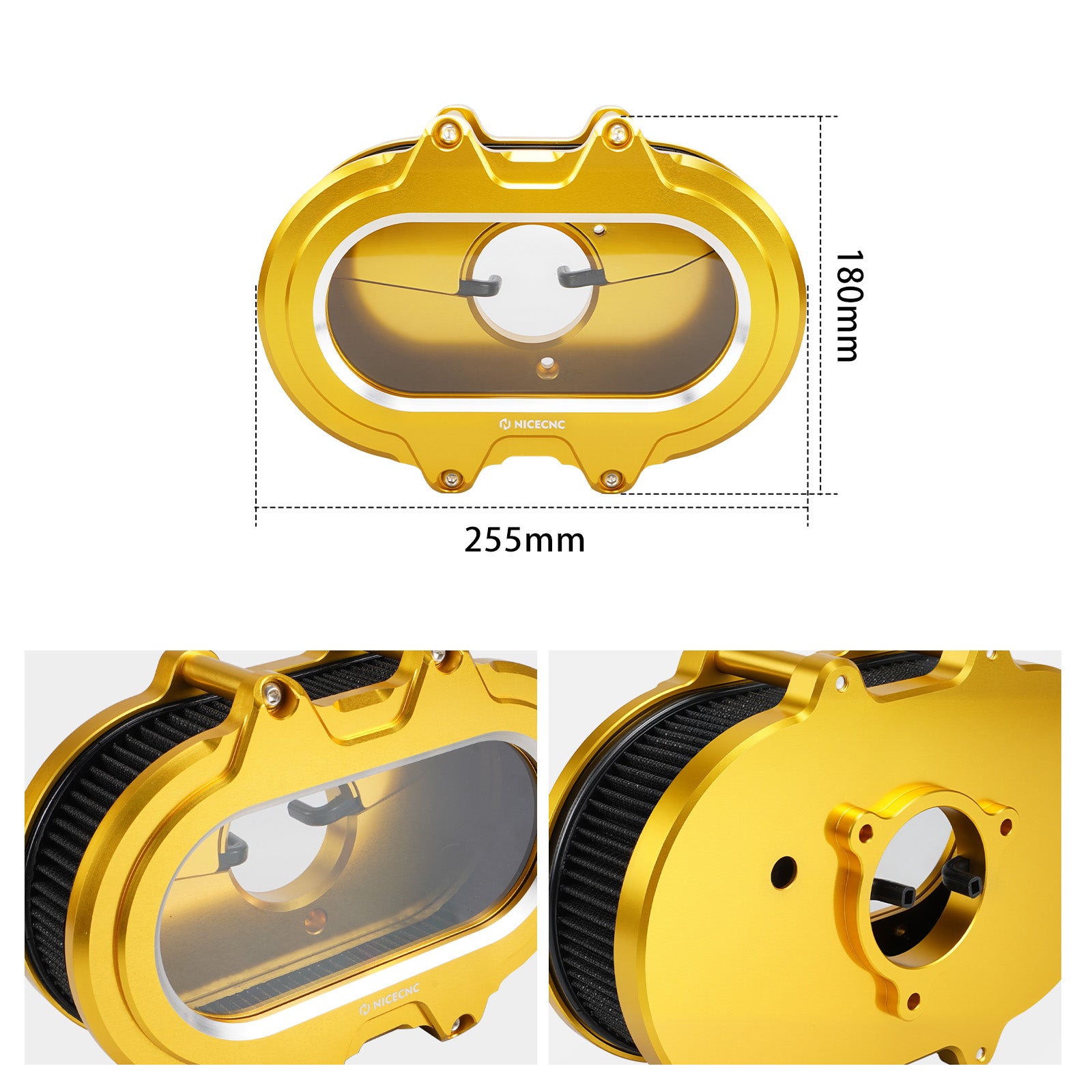 M8 Full Clear Air Cleaner Kit For Harley Softail Standard Slim Fat Boy Street Bob Low Rider