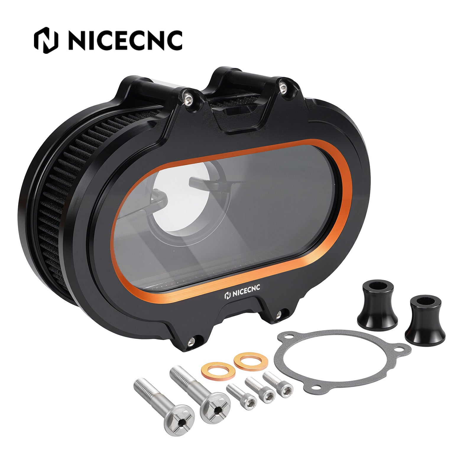 M8 Full Clear Air Cleaner Kit For Harley Softail Standard Slim Fat Boy Street Bob Low Rider