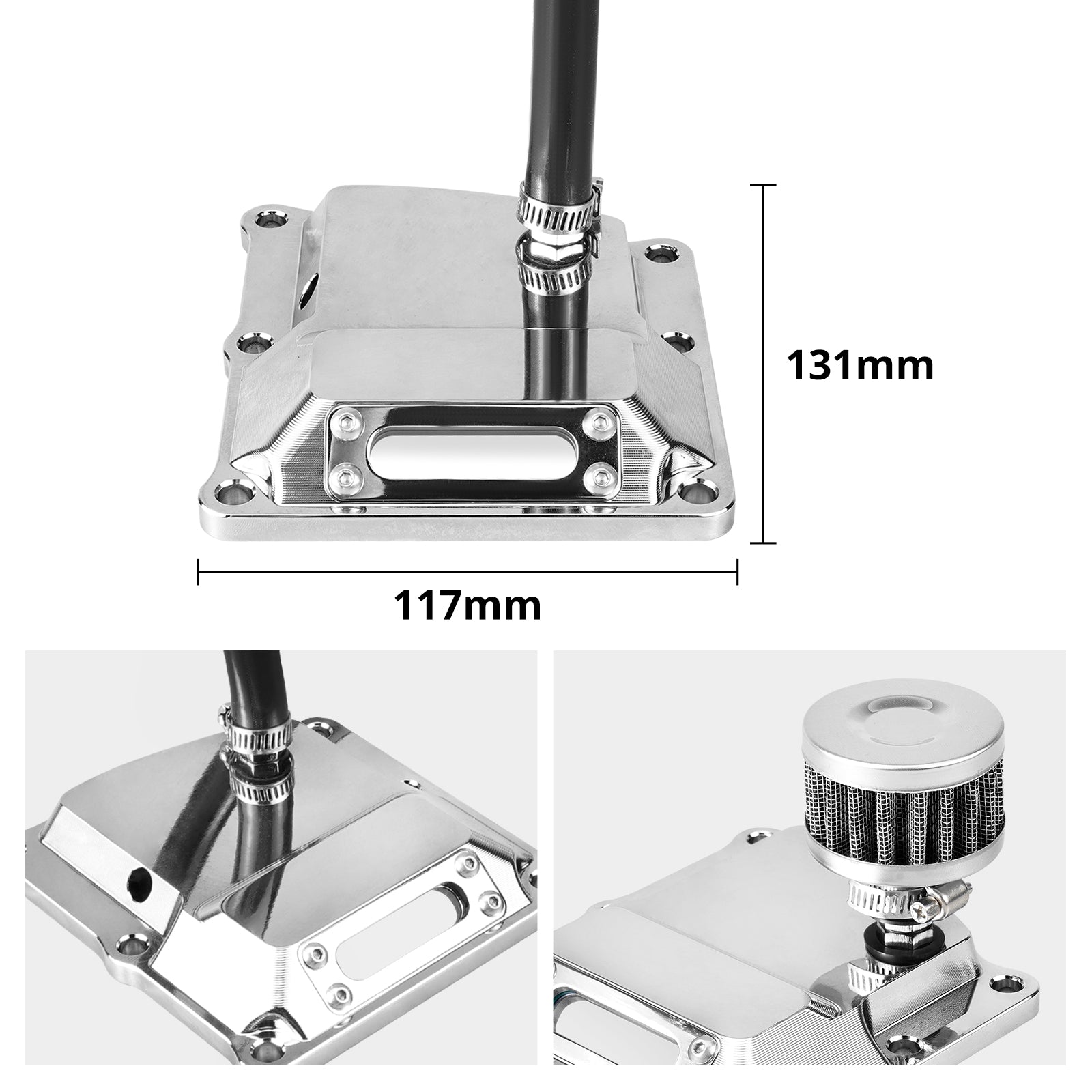 Chrome M8 Engine Vented Transmission Top Cover For Harley Road King Street Glide