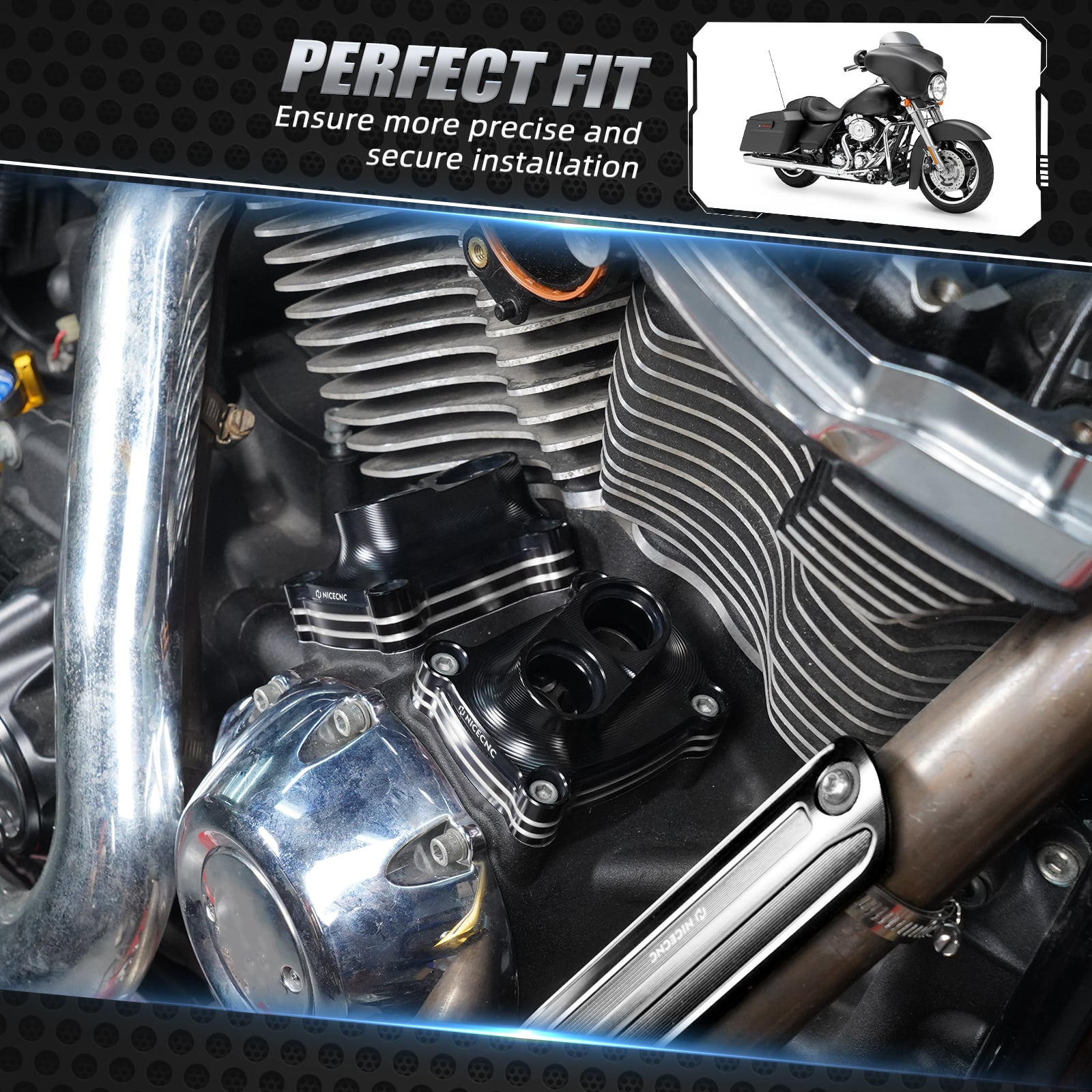 M8 Engine Tappet + Pushrod Tube Covers For Harley Softail Fat Boy Heritage Classic 114