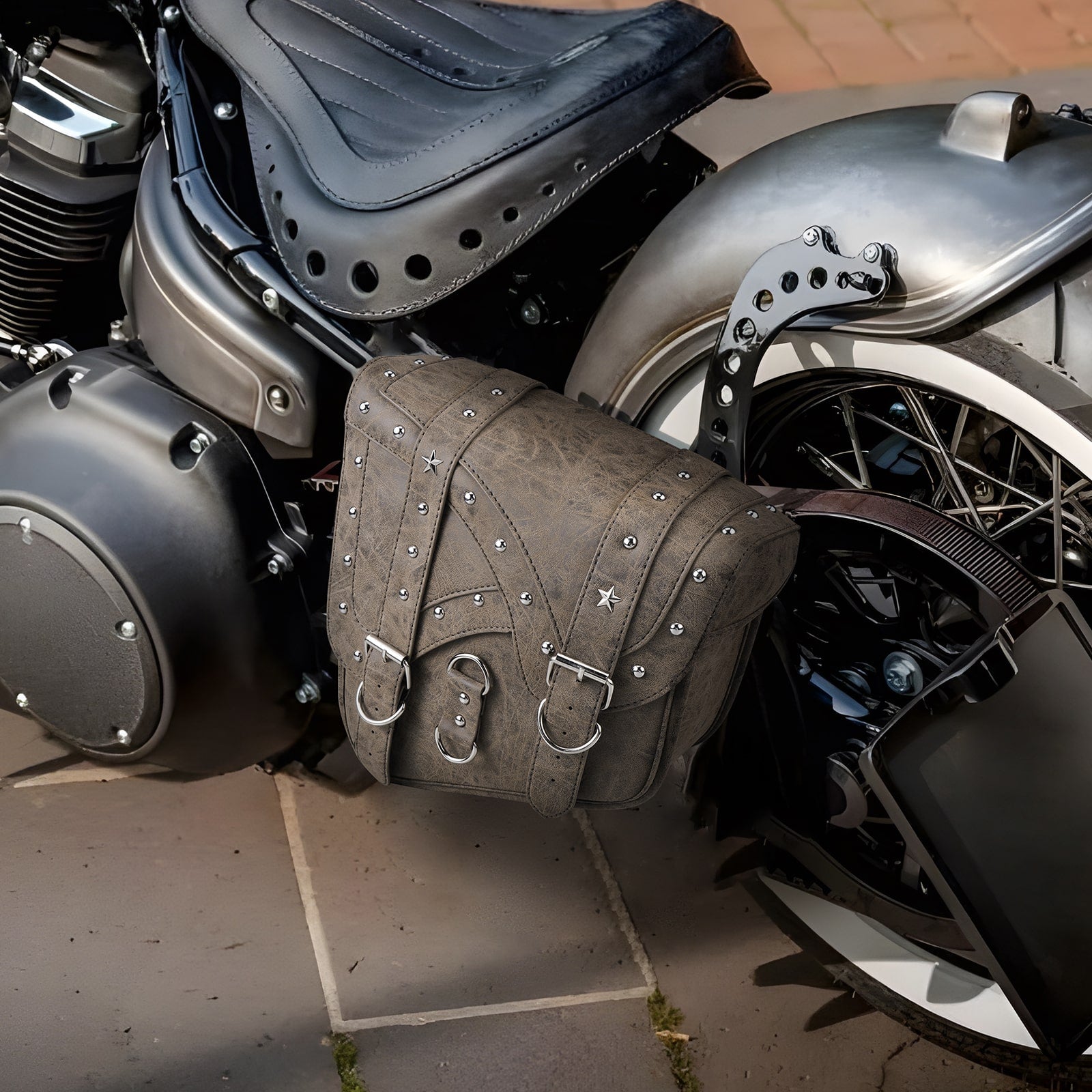 Vintage Swingarm Tool Storage Bag For Harley Softail Heritage Breakout Fatboy