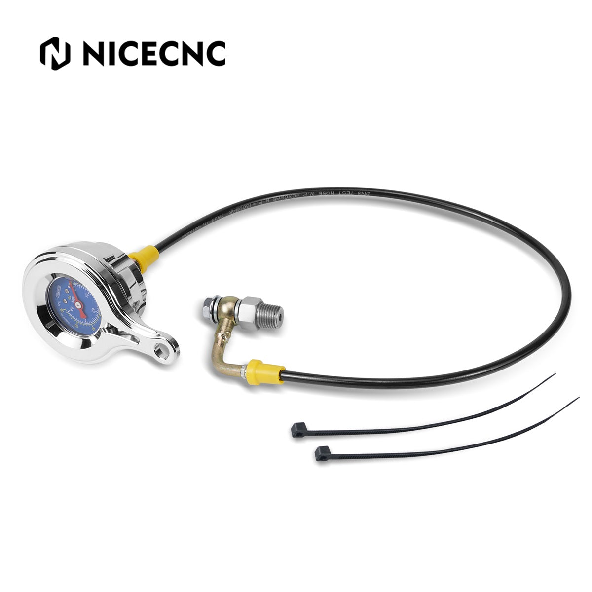 Chromed Engine Oil Pressure Gauge Kit For Harley Road King Electra Tri Street Glide