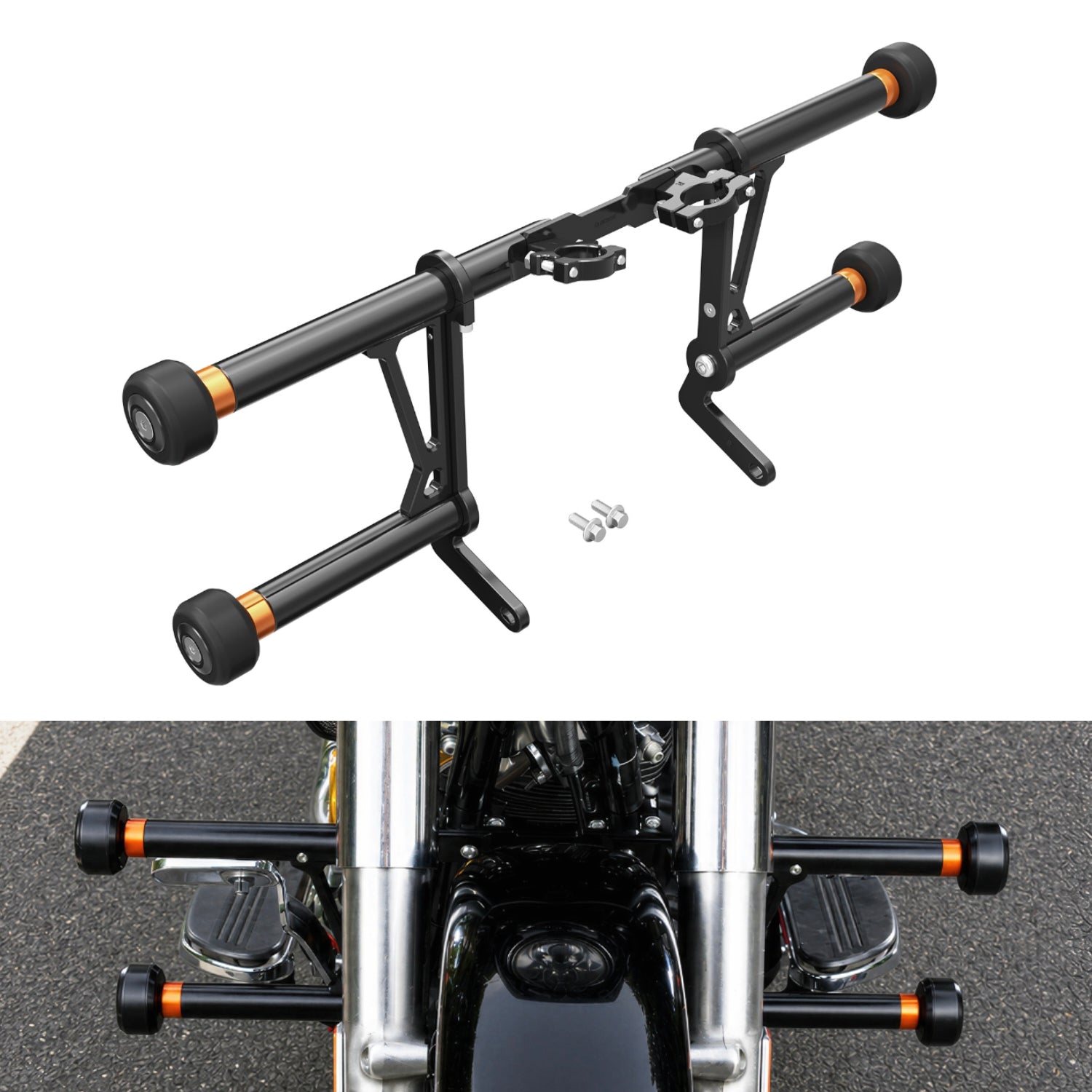 Modular Front Engine Guard Crash Bars For Harley Road King Electra Street Glide