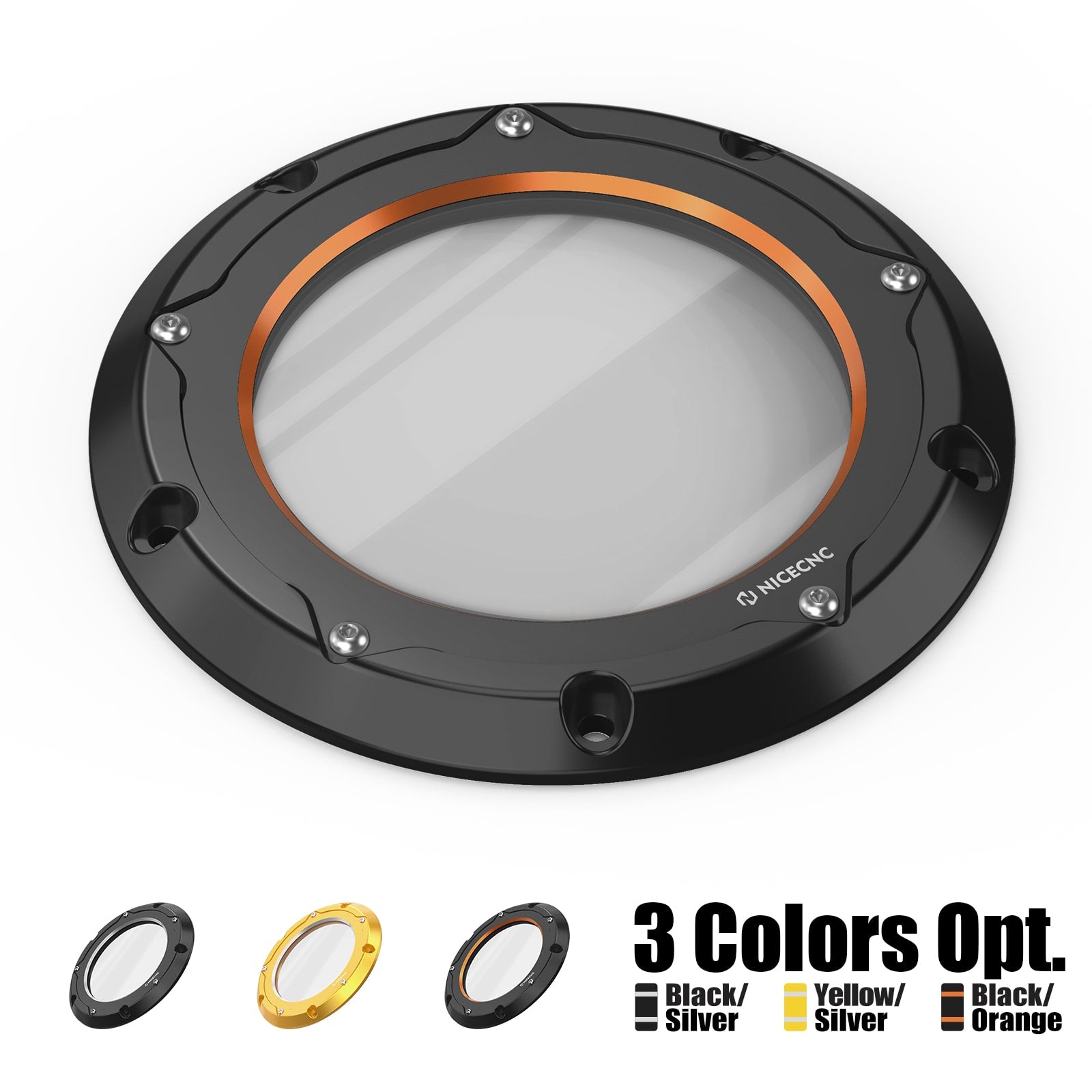 Transparent M8 Primary Derby Clutch Cover For Harley Road King Street Glide Ultra Limited