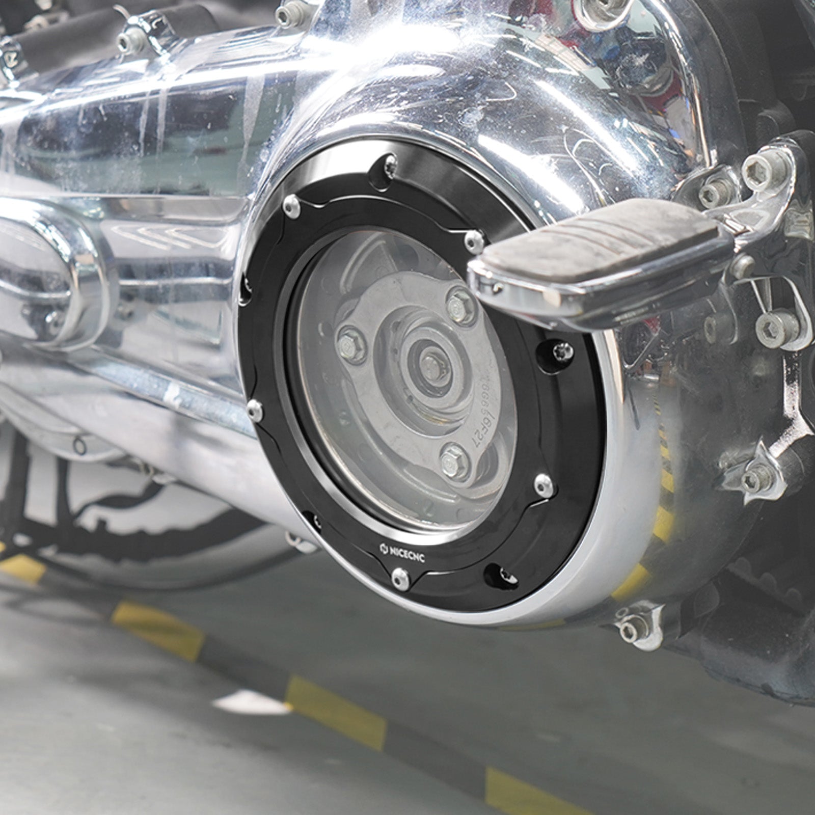 Transparent M8 Primary Derby Clutch Cover For Harley Road King Street Glide Ultra Limited