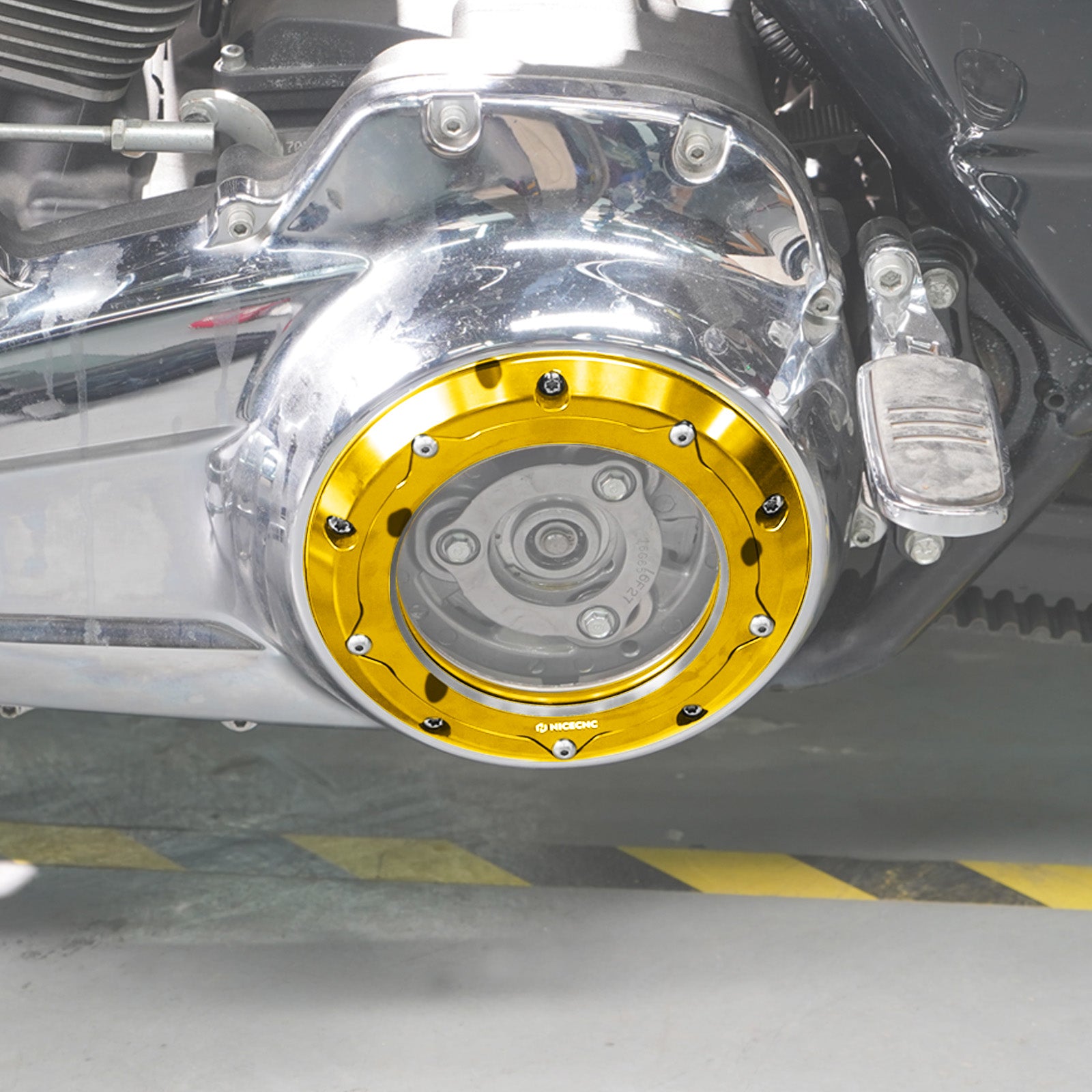 Transparent M8 Primary Derby Clutch Cover For Harley Road King Street Glide Ultra Limited