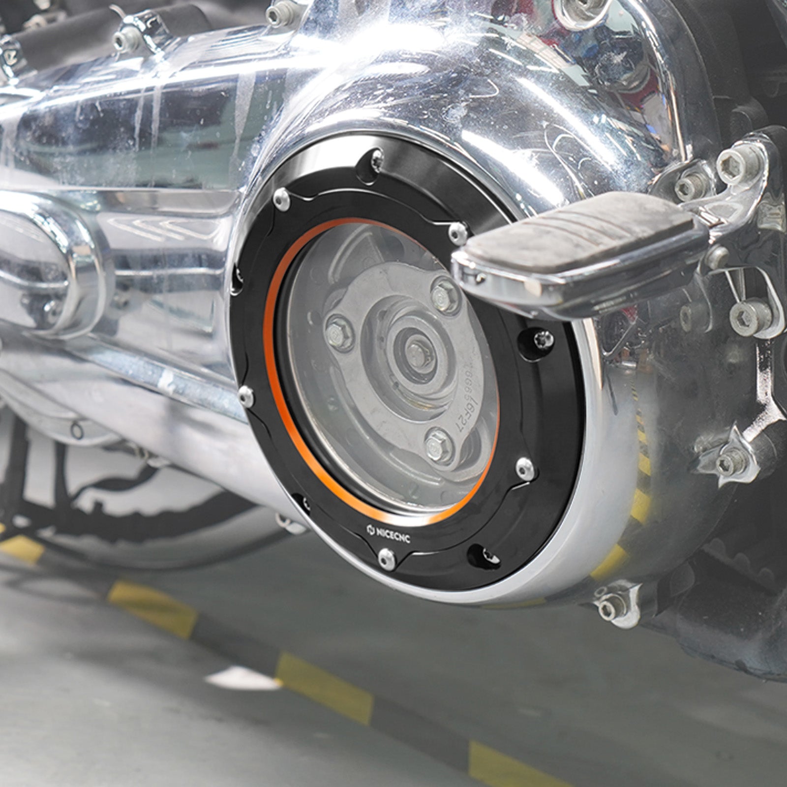 Transparent M8 Primary Derby Clutch Cover For Harley Road King Street Glide Ultra Limited
