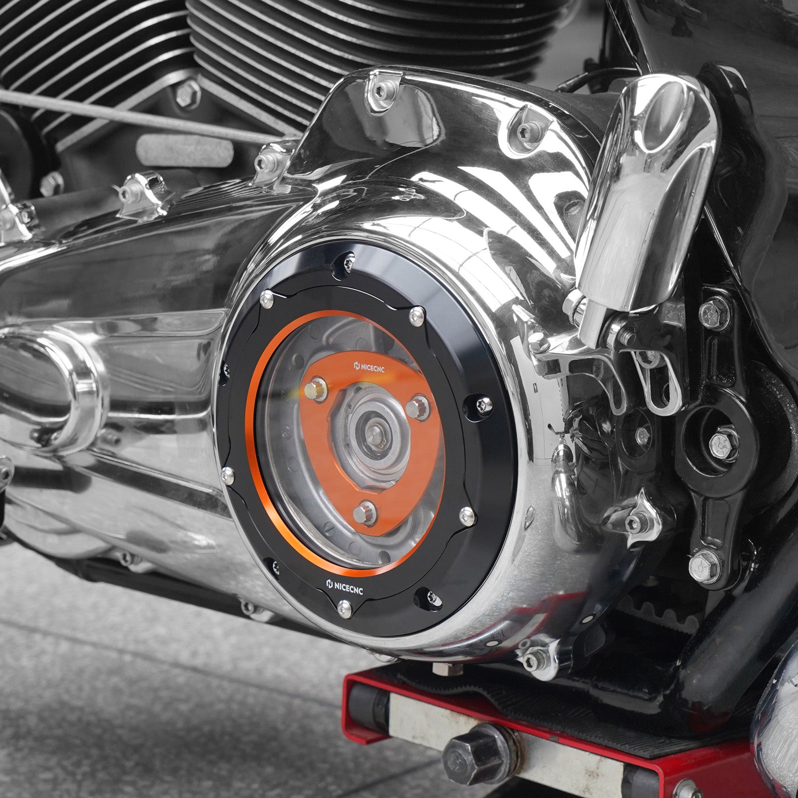 M8 Derby Cover w/Clutch Spring Stopper Plate Kit For Harley Road King Electra Street Glide