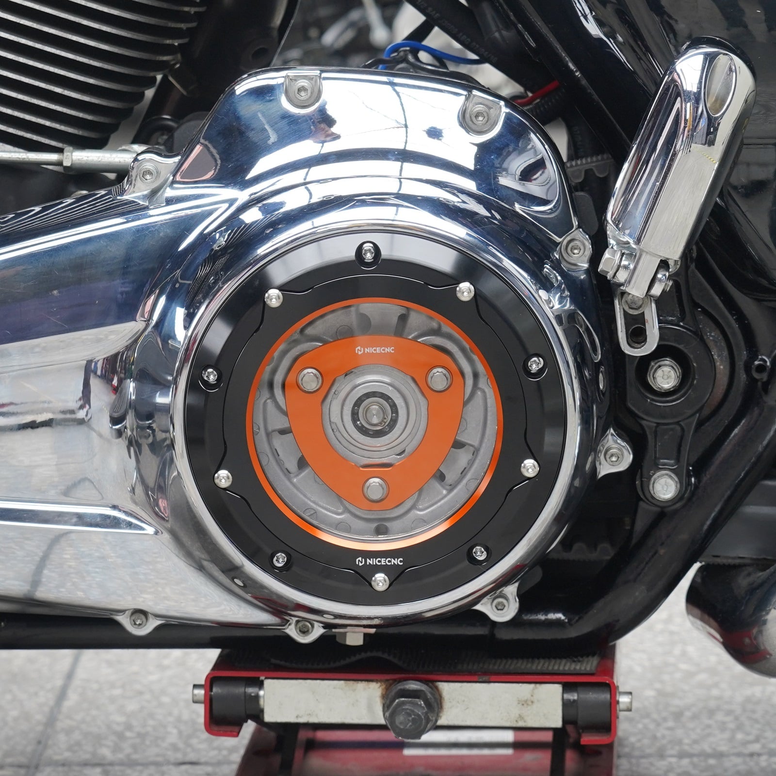 M8 Engine Derby Cover + Clutch Pressure Plate Kit For Harley Road King Electra Street Glide